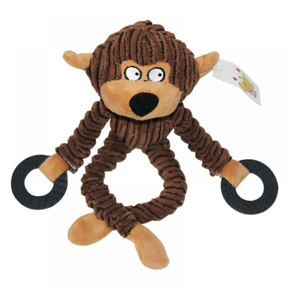 Plush Corduroy Durable Knottie. Dog Toy. Great Dog Toys for Aggressive Chewers. Monkey. Large