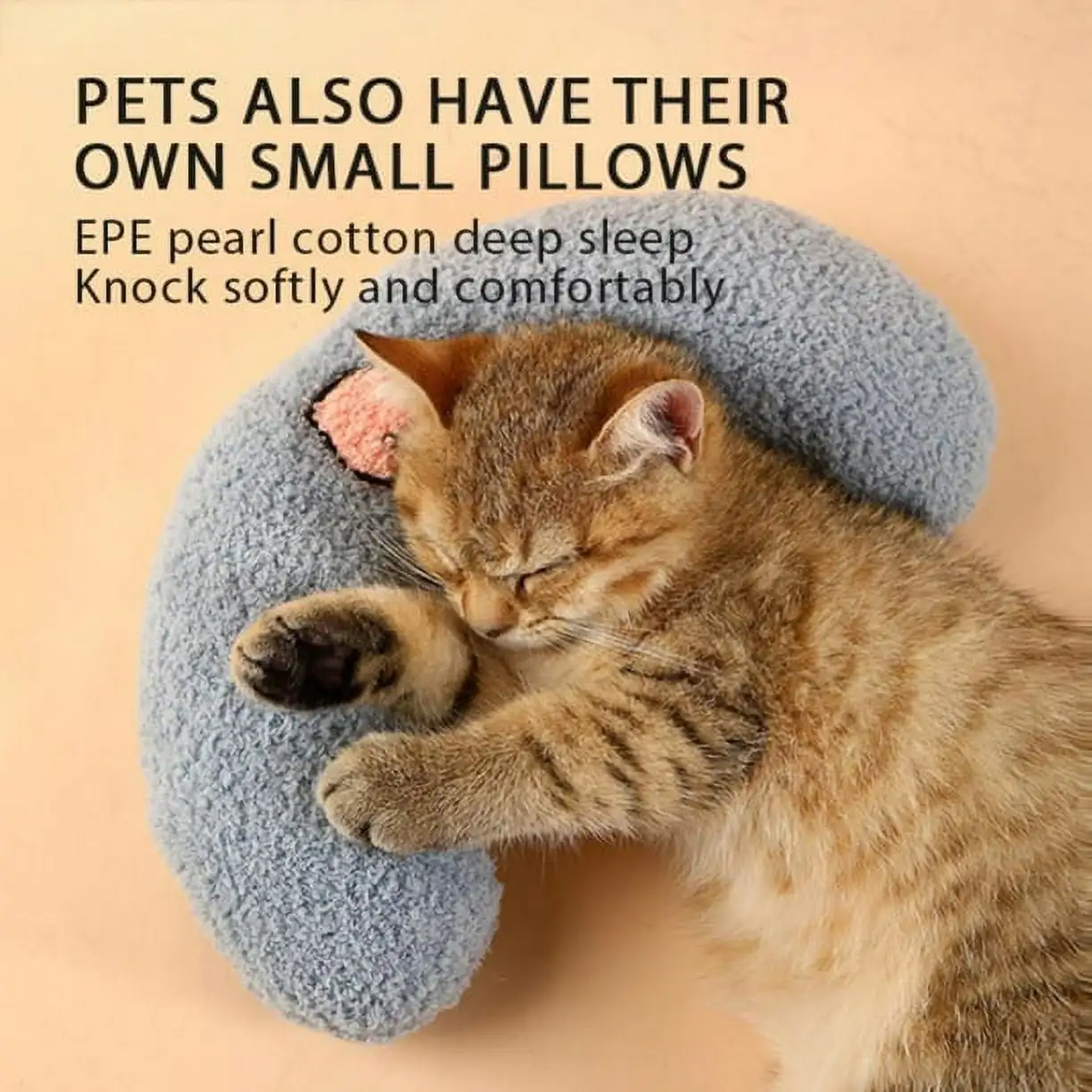 Plush U-shaped Pillow for Cat. Catnip Kicker Cat Toys - Cat Kickers Indoor Kitten Chews Teeth Grinding Toys Pillow for Cats Pets Supplies