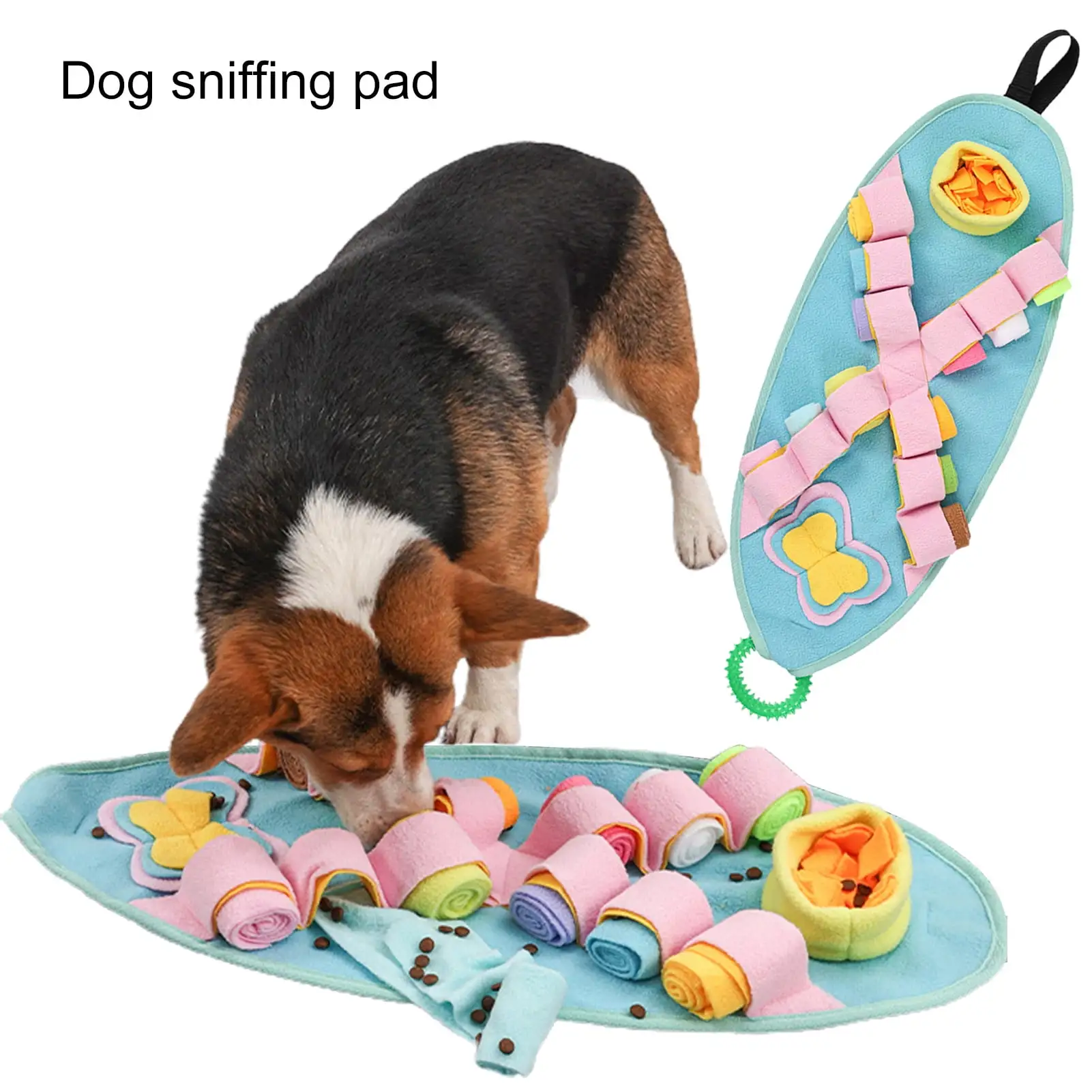 Pnellth Dog Sniffing Mat Interactive Dog Snuffle Mat Slow Feeding Stress Relief Washable Pet Foraging Mat Pet Supply