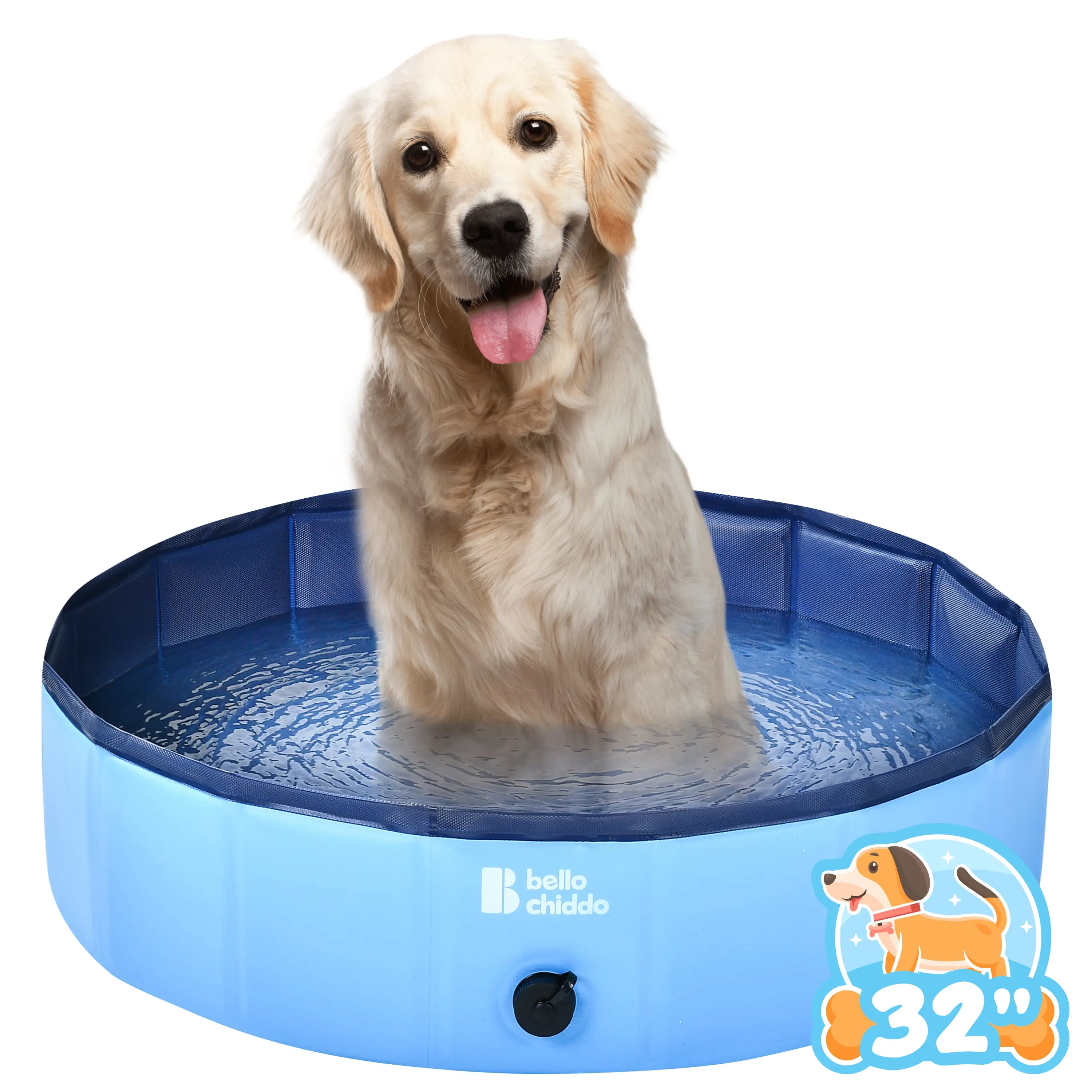 Pools. YCFUN Above Ground Swimming Pools Hard Plastic Pool for Dogs and Kids. Kiddie Pool for Dogs. Pet Bathing Tub. 32inches