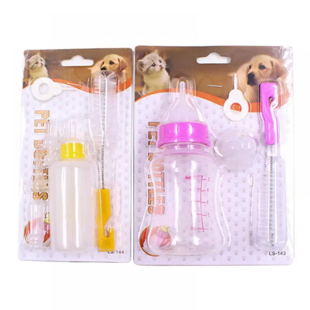 Popvcly 150 ML Pet Puppy Kitten Bottle. Pet Nurser Nursing Feeding Bottle Kits Cleaning Brush Set for Kittens Cat Puppies and Small Baby Animals