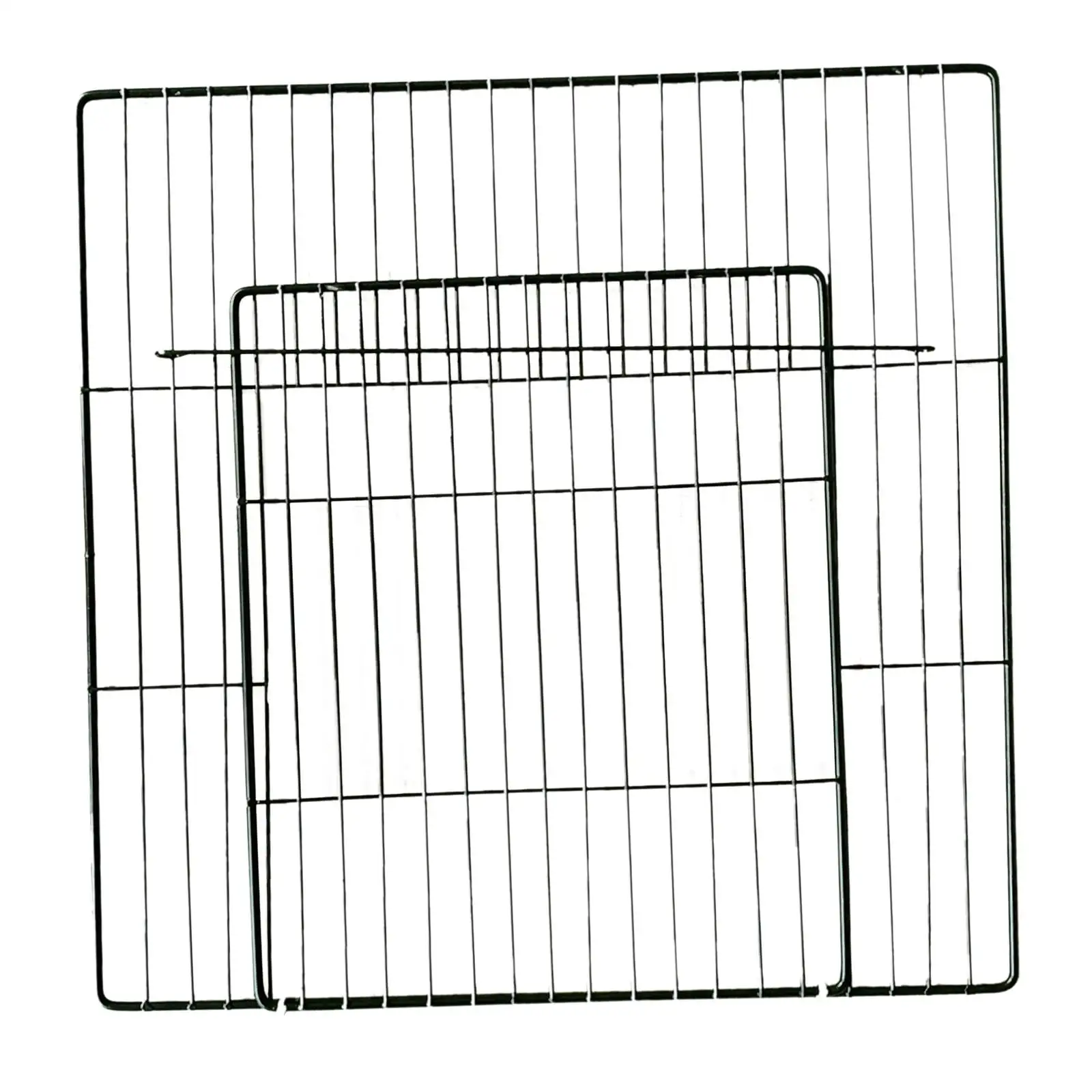 Portable Door. Cage DIY Iron Panel Supplies. Wire Fence Expandable. Iron for Enclosure Turtle Hamster Puppy Small Animals Dense Black Grid