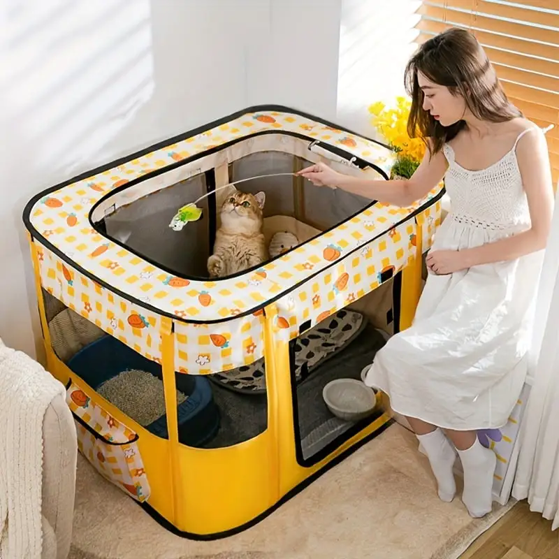 Portable Foldable Pet Playpen for Dogs. Cats. and Rabbits - Collapsible Kennel with Easy Setup and Storage - Indoor/Outdoor Pet Houses for Small Animals