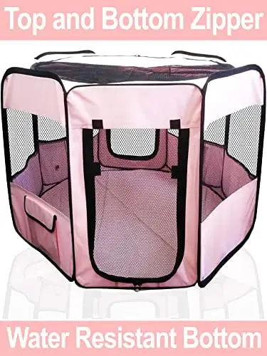 Portable Pet Playpen 45 * 45 * 22 Premium Large Size Puppy Kennel - Best for Small and Medium Size Dogs and Cats - Simple Folding Design for Easy Storage