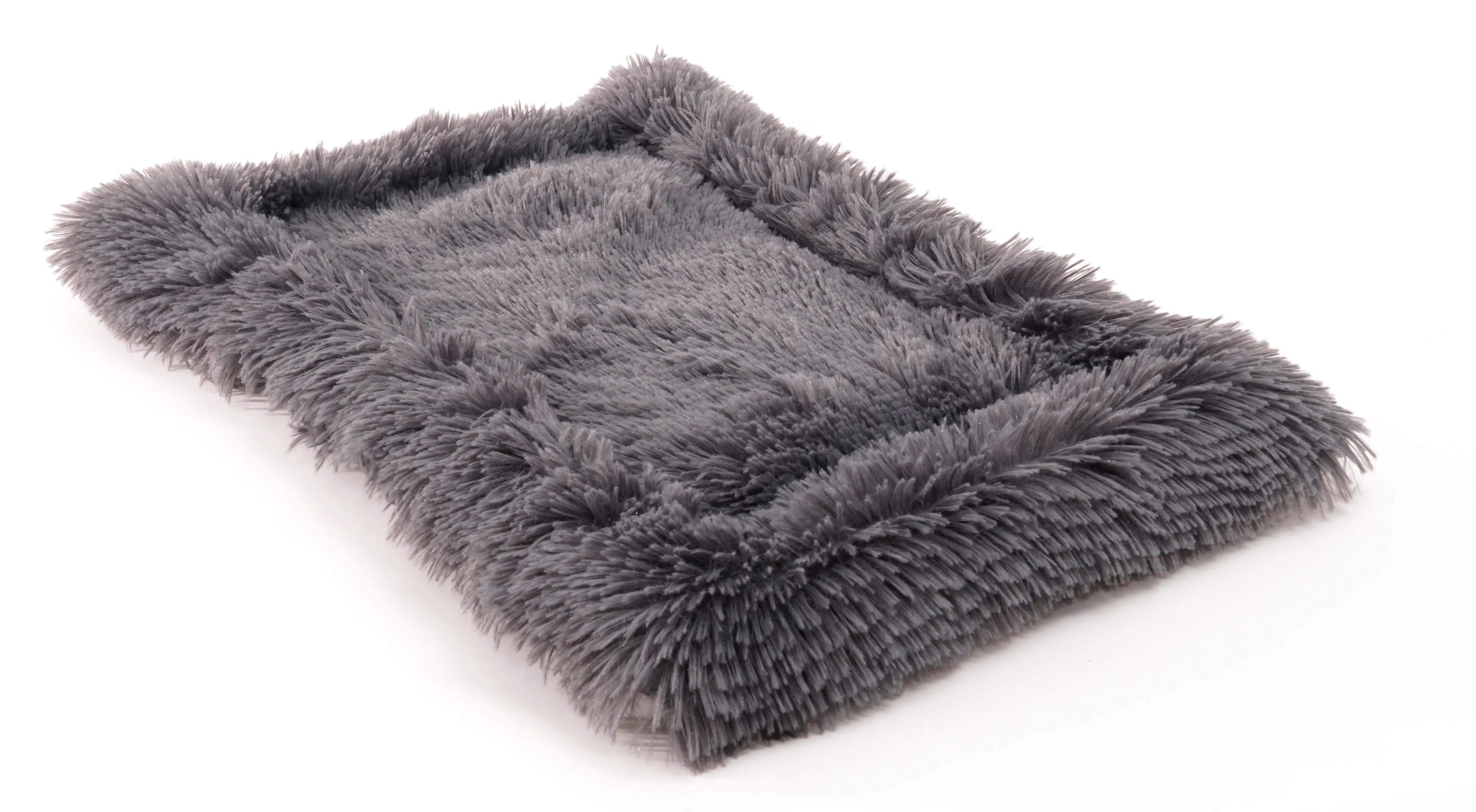 Precious Tails Eyelash Faux Fur Bordered Cat Dog Crate Mat - Small