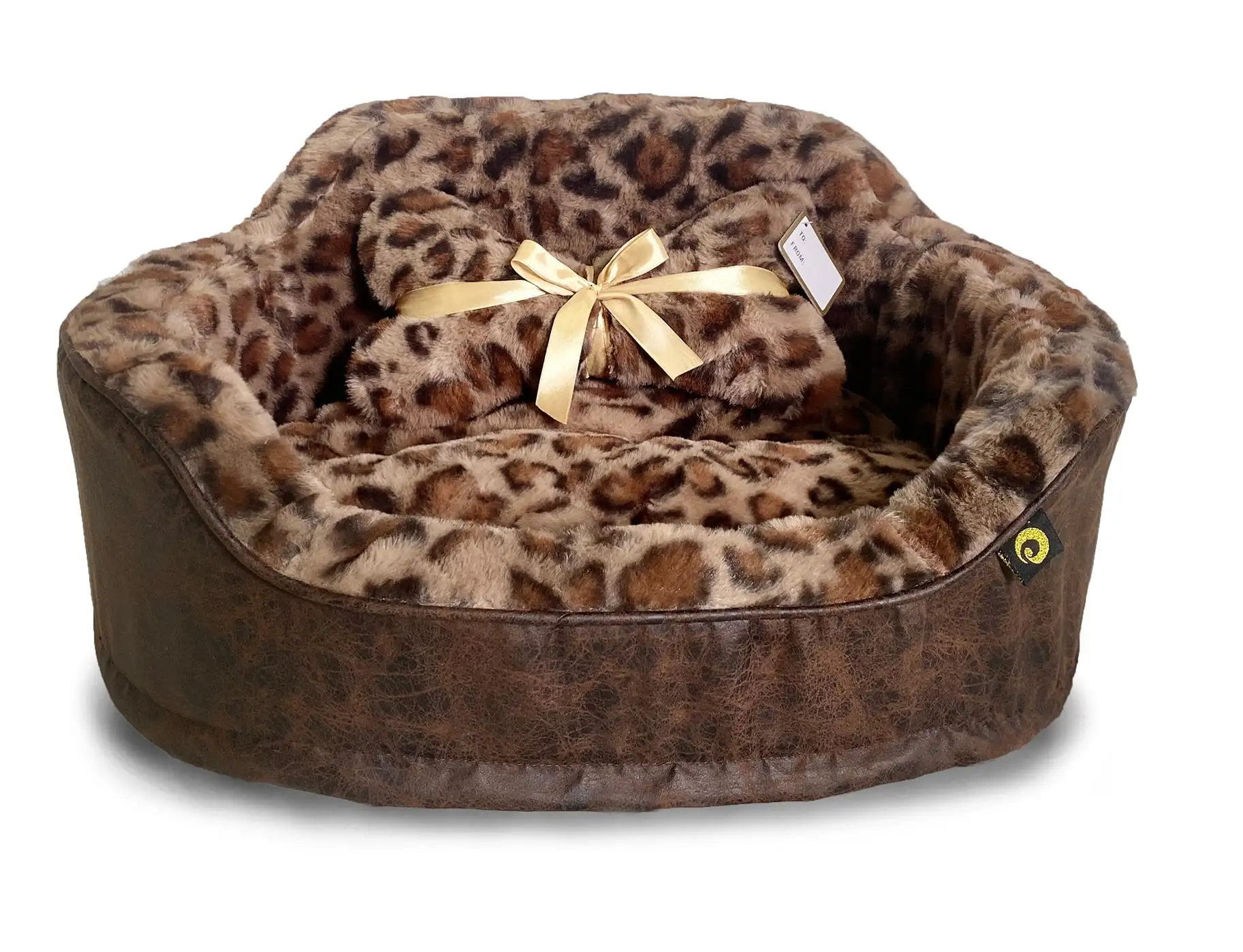 Precious Tails Leopard Princess Cat Dog Bed - Small