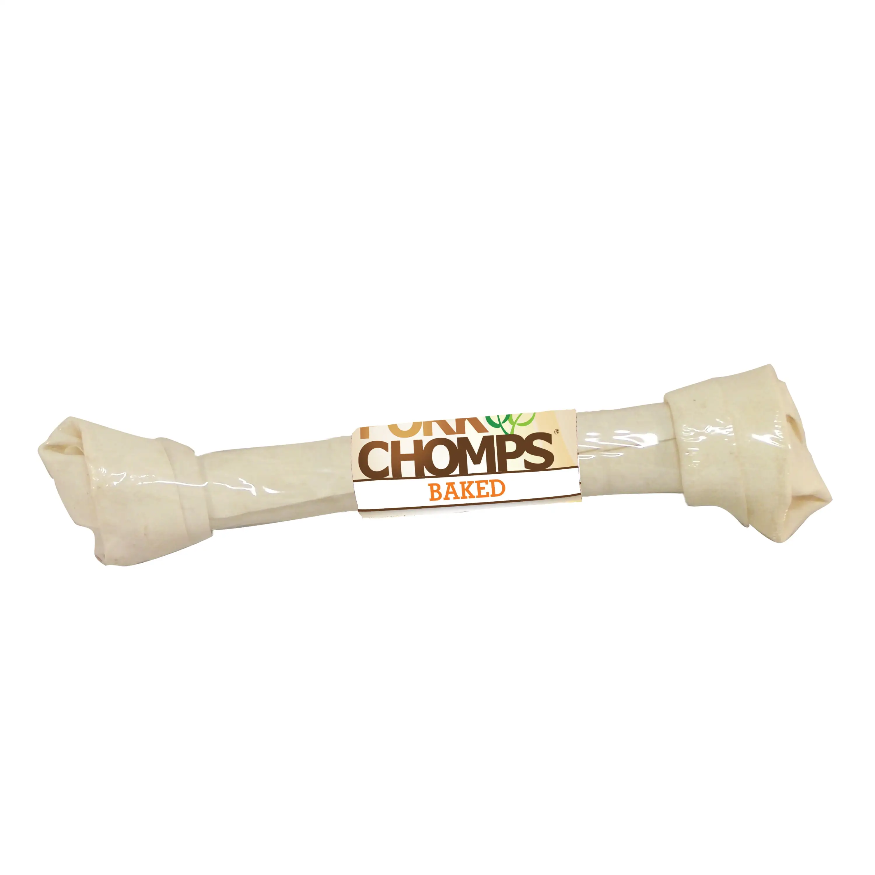 Premium Pork Chomps 20 Baked Pork Skin Knotted Bone. 1 Count