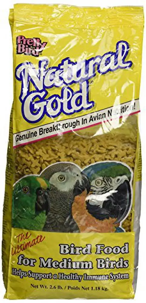 Pretty Bird Natural Gold Medium Bird Food. 2.6 Lb.