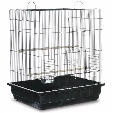 Prevue Hendryx Square Roof Plastic Molded Base Parakeet Cage / House - Black