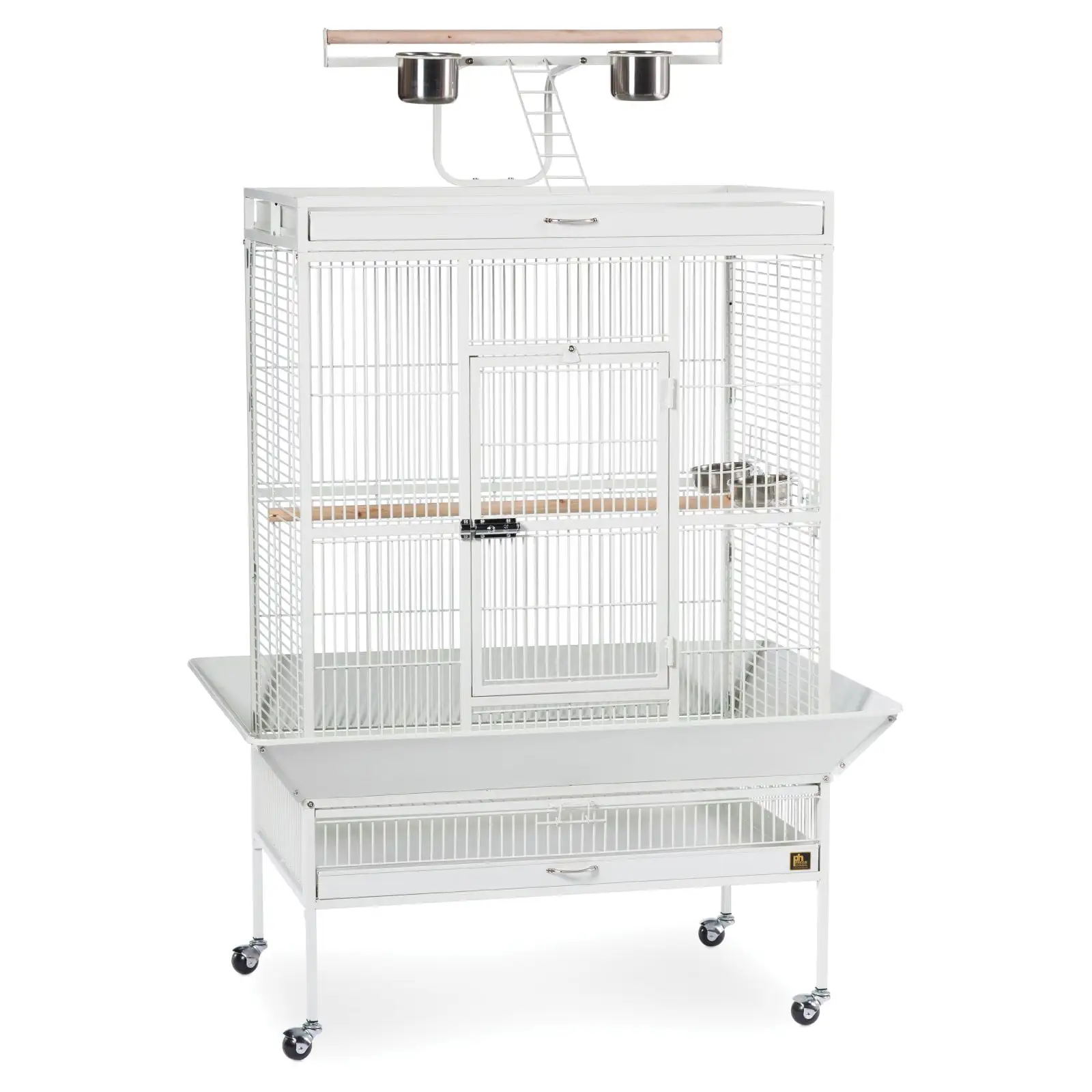 Prevue Pet Products 3154C 36 in. x 24 in. x 66 in. Wrought Iron Select Cage - Chalk White