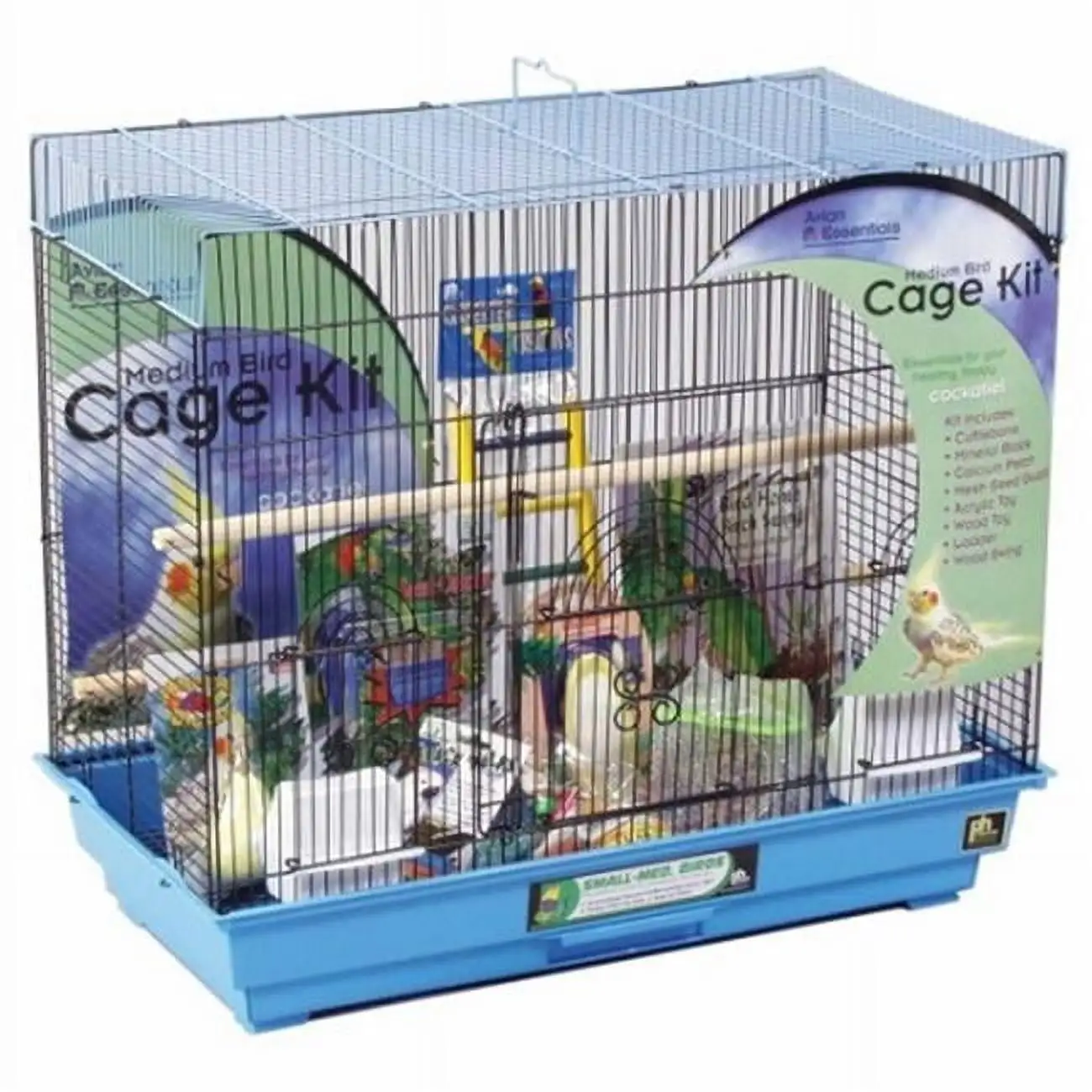 Prevue Pet Products Flight Cage Blue & Black Bird Cage Starter Kit 91340