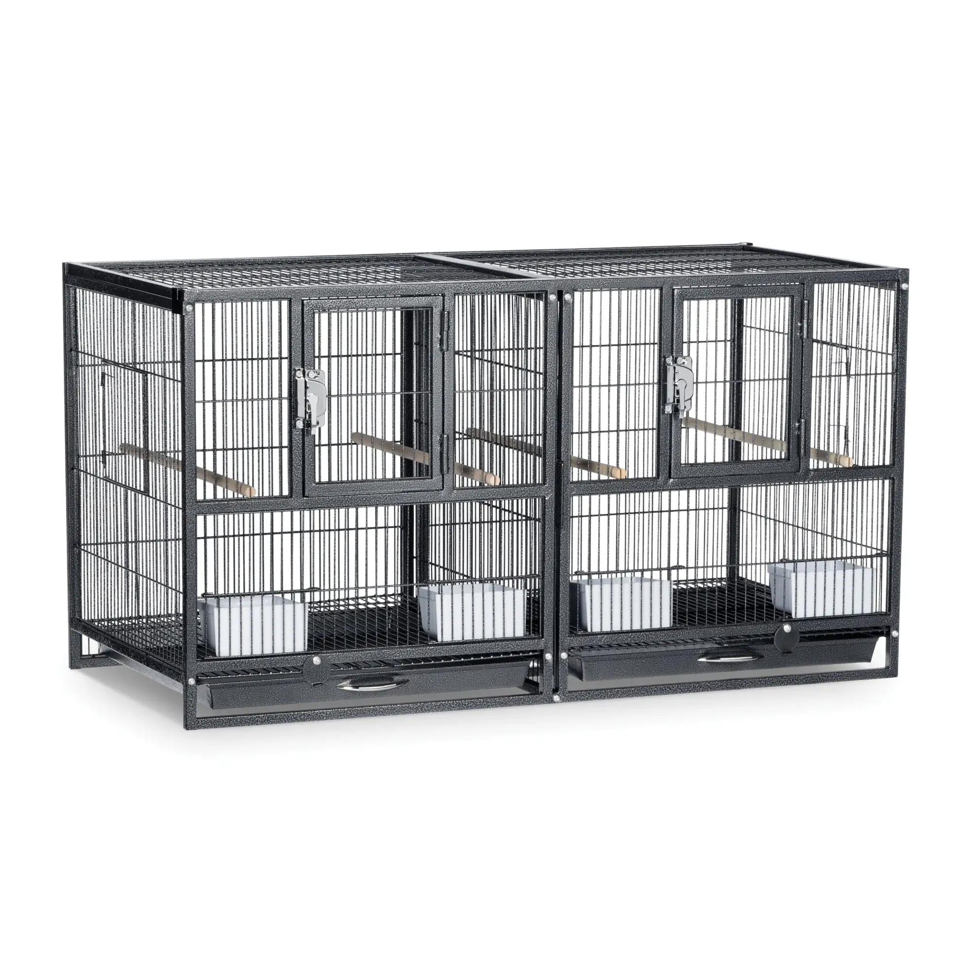 Prevue Pet Products Hampton Deluxe Divided Breeder Cage. Black Hammertone