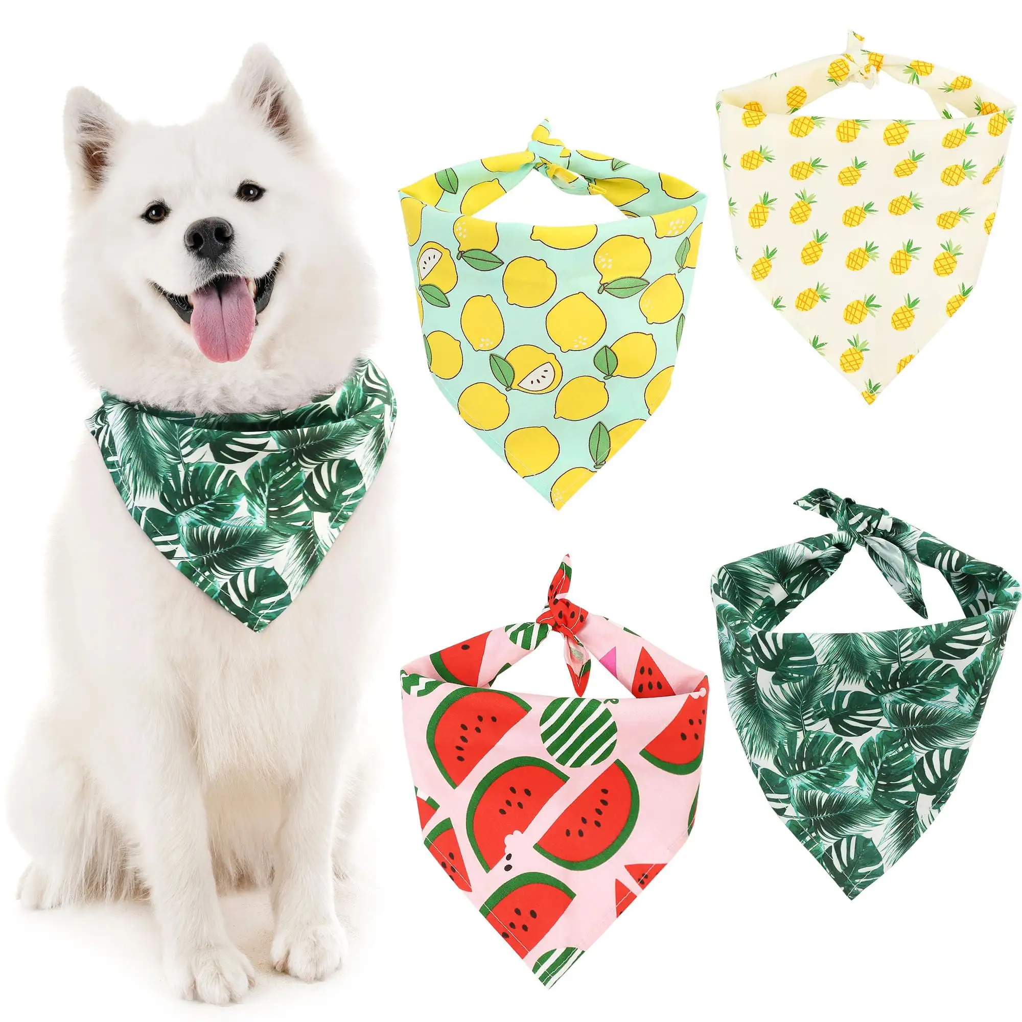 PrimePets 4 Dog Bandana for Small Medium Dogs. Pet Puppy Bandanas for Girls Boys