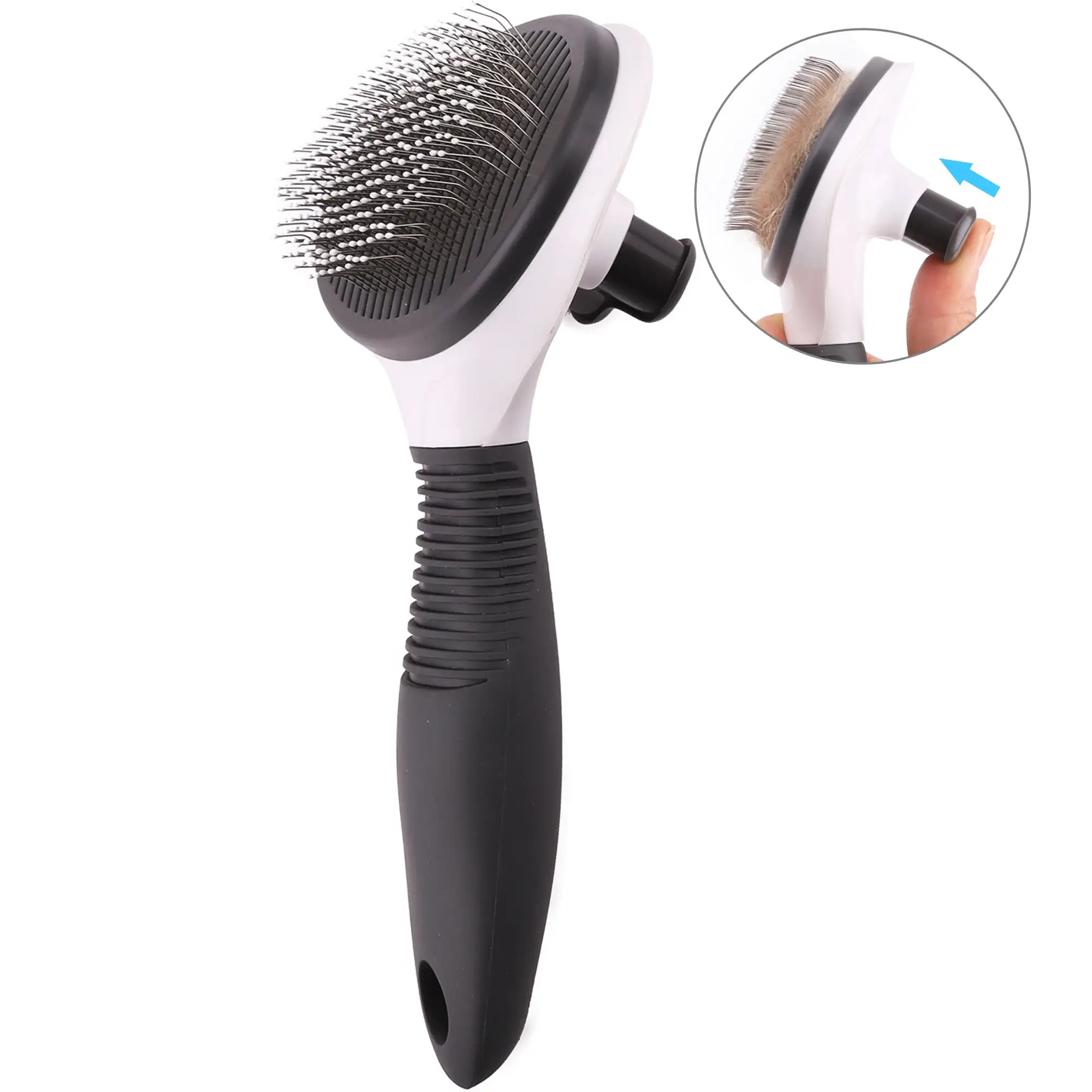 PrimePets Dog Cat Brush. Self-Cleaning Slicker Brush for Shedding and Grooming