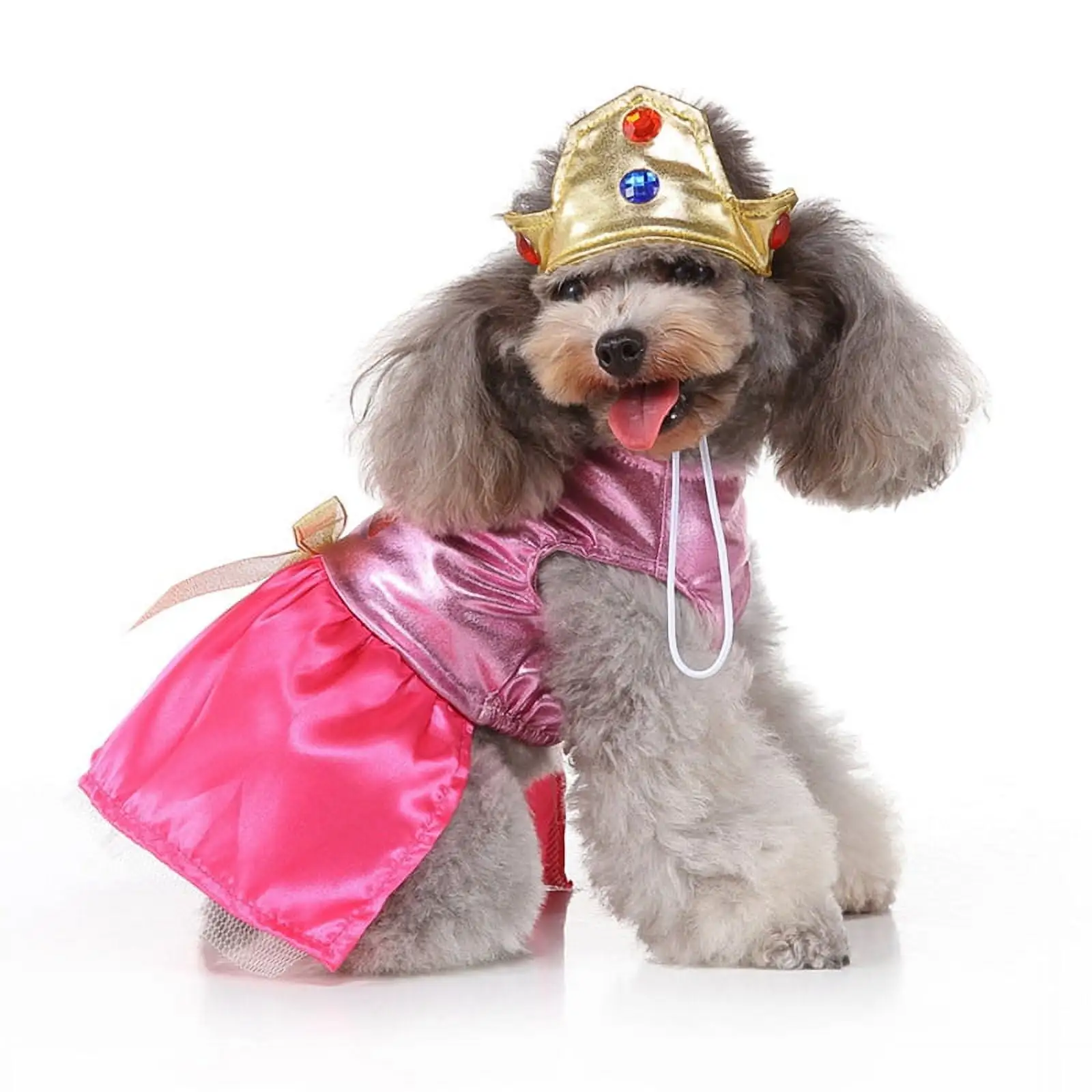 Princess Dog Costume - Cute Pink Queen Princess Dog Dress. Halloween Dog Cosplay Costume Fashion Dress. S