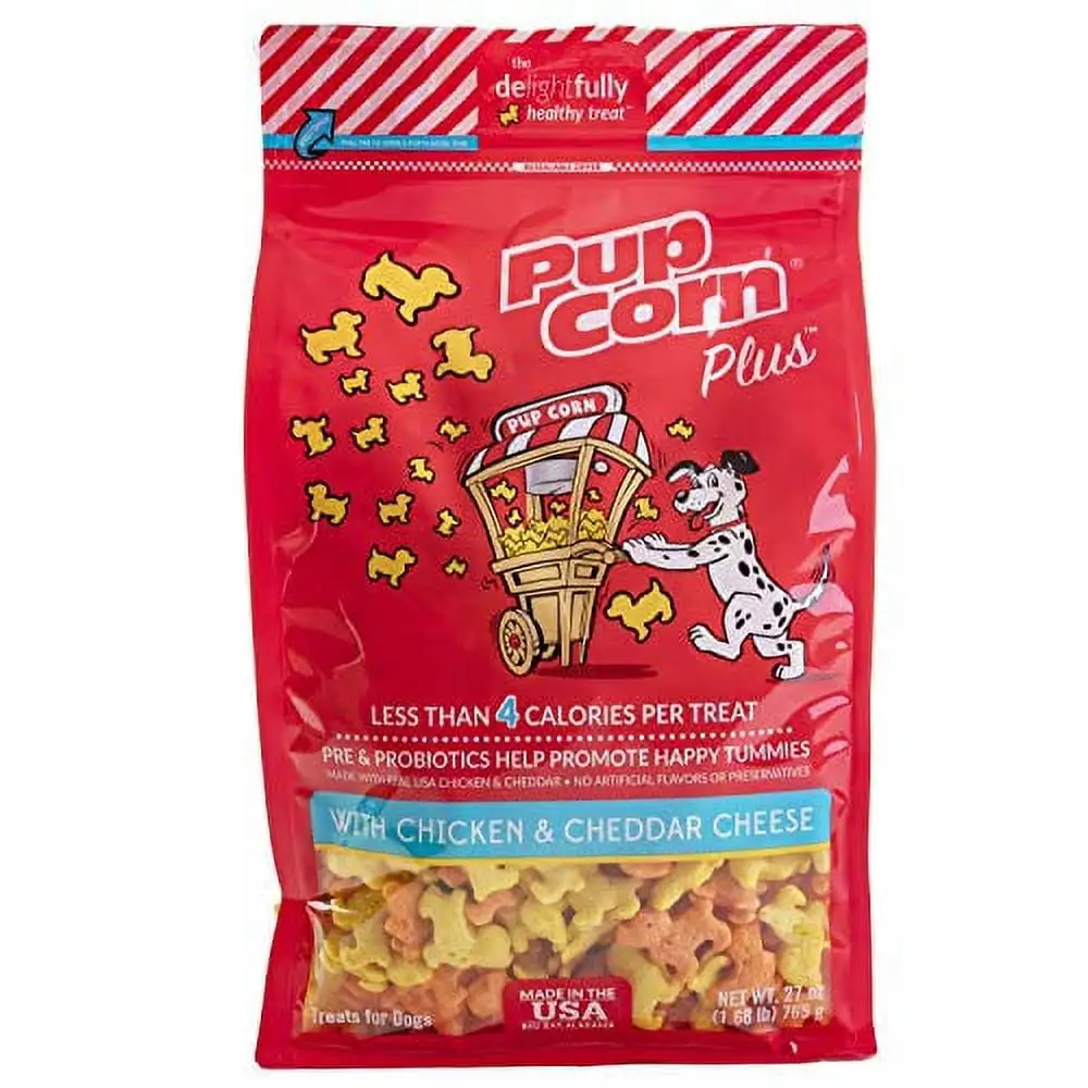 Pup Corn Plus with Chicken & Cheddar Cheese Puffed Dog Treats