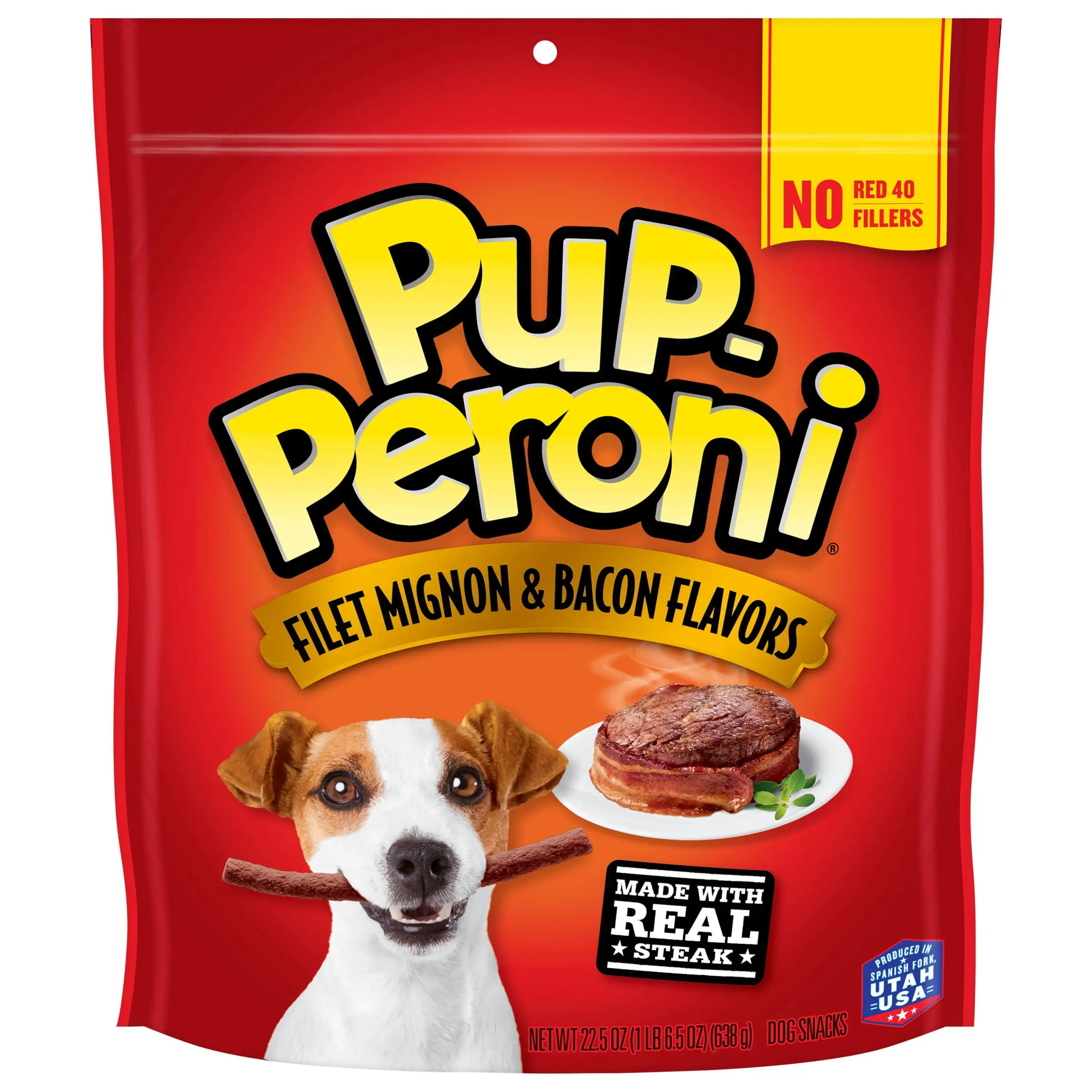 Pup-Peroni Filet Mignon & Bacon Flavor Dog Treats. 22.5oz Bag