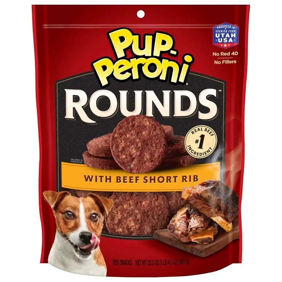 Pup-Peroni Rounds Dog Treats Beef Short Rib. 20.5 oz