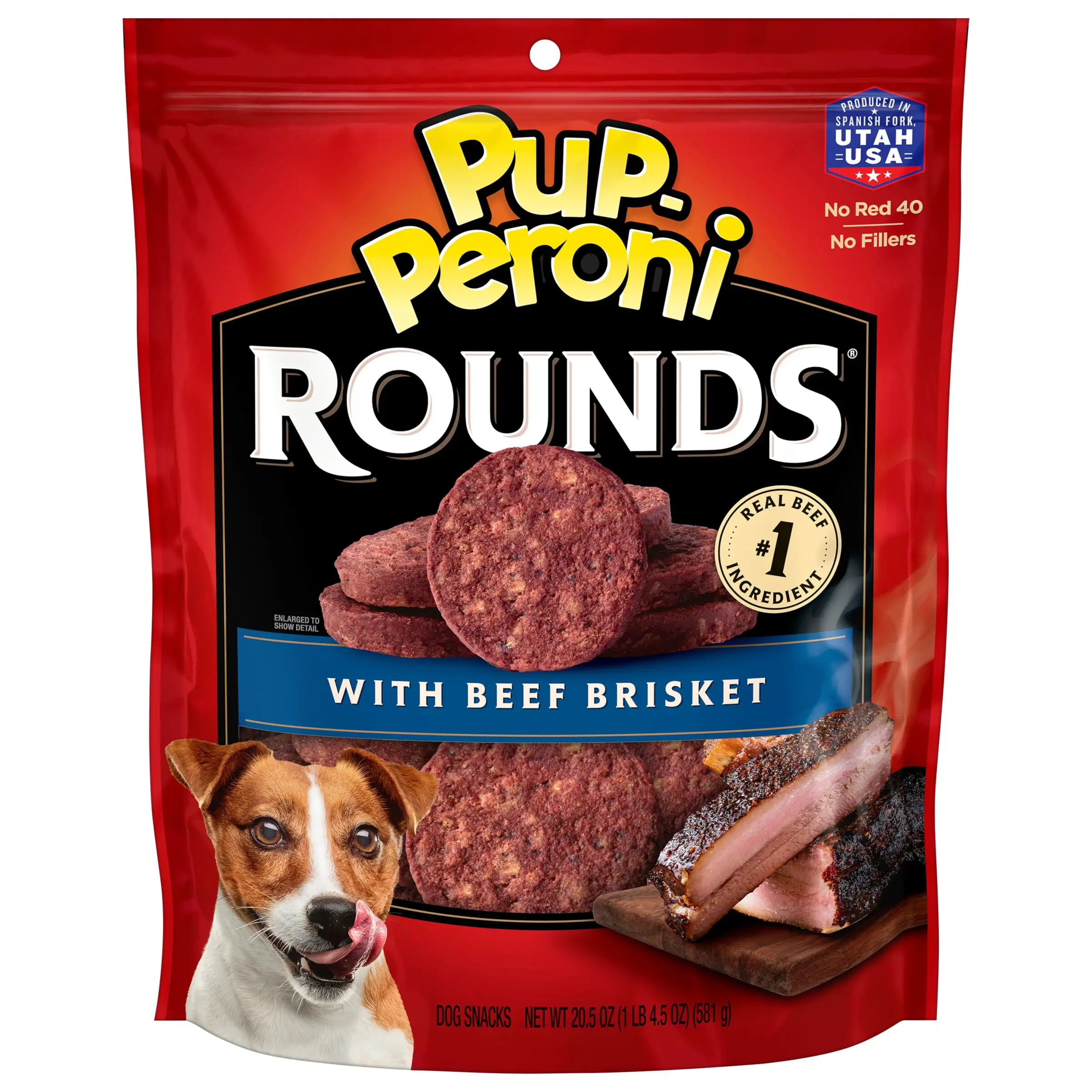 Pup-Peroni Rounds Dog Treats with Beef Brisket. 20.5 oz. Bag