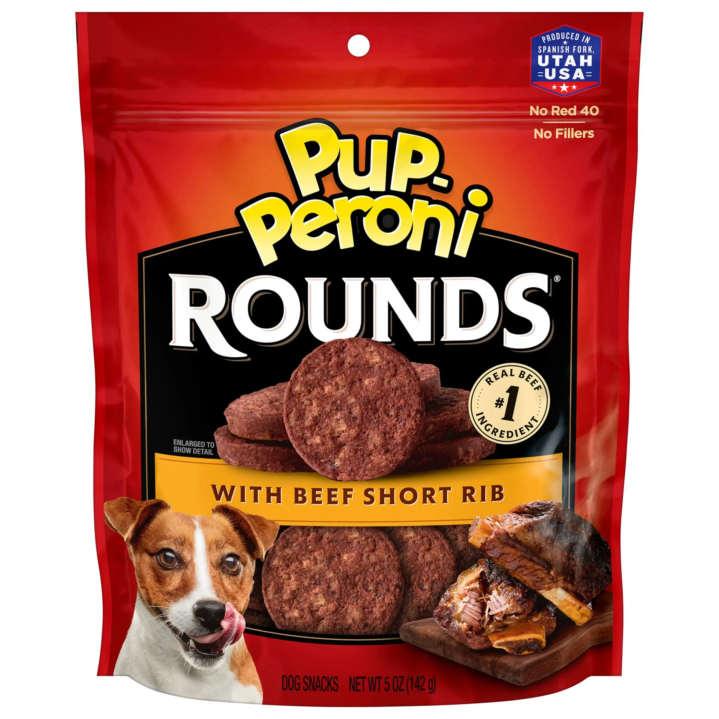 Pup-Peroni Rounds Dog Treats with Beef Short Rib. 5 oz. Bag