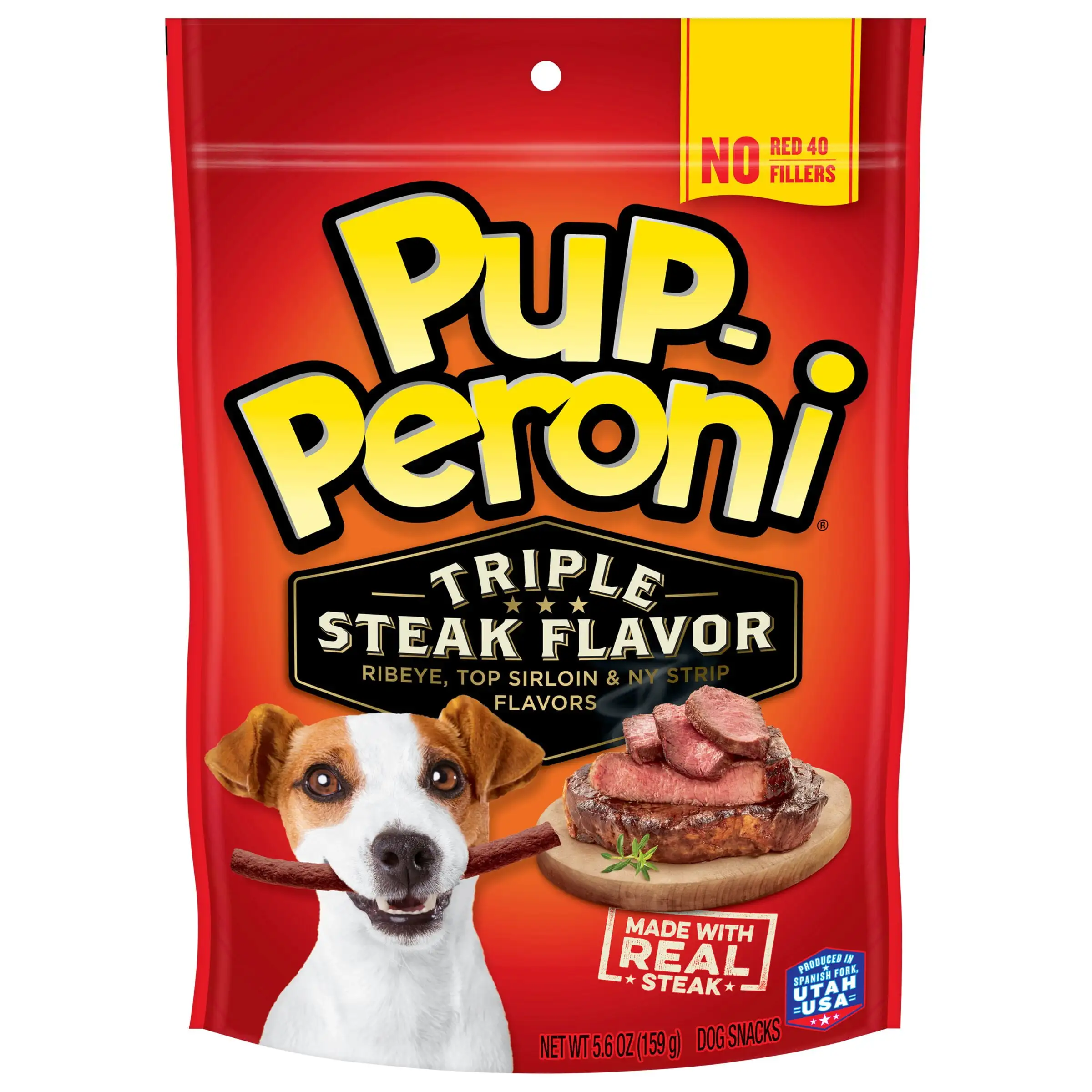 Pup-Peroni Triple Steak Flavor Dog Treats. 5.6-Ounce Bag