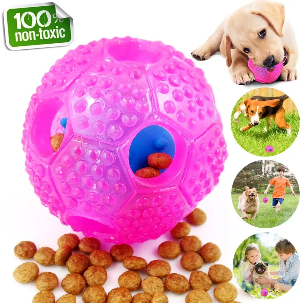 Puppy Treat Toy Ball. Dog Puzzle Toys. Ball for Small Dogs. Durable Interactive Dog Toys. Puppy Teething Chew Toys. Non-Toxic and Safe Chew Toys Ball for Puppy/Small Dogs(PINK)