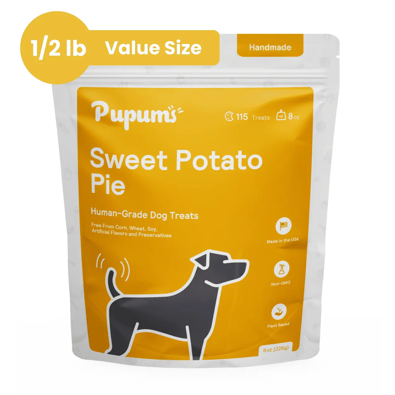 Pupums Healthy Sweet Potato Dog Treats | All Natural Dog Biscuits with 100% Human Grade and Non-GMO Ingredients | Made in The USA | Handcrafted | Made For All Dog Sizes and Ages | Various Flavors