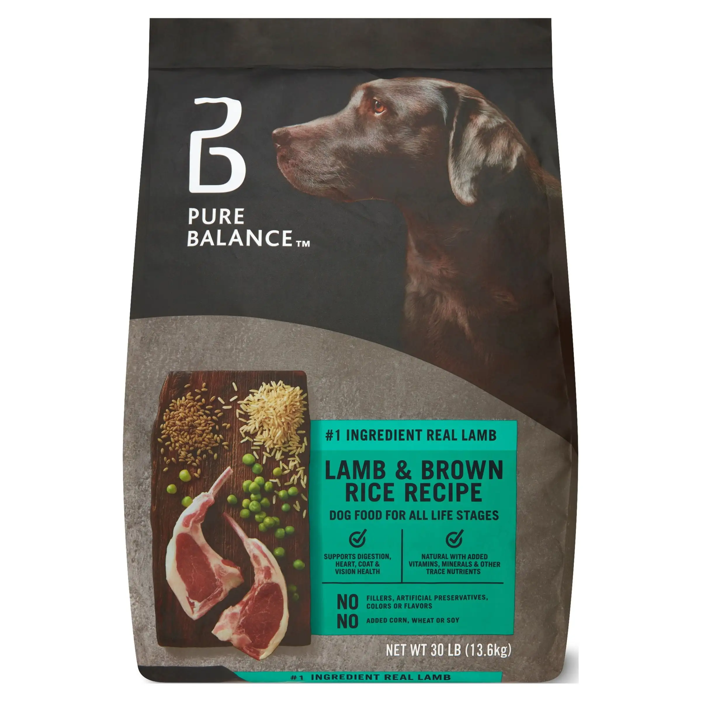 Pure Balance Lamb & Brown Rice Recipe Dry Dog Food. 30 lbs