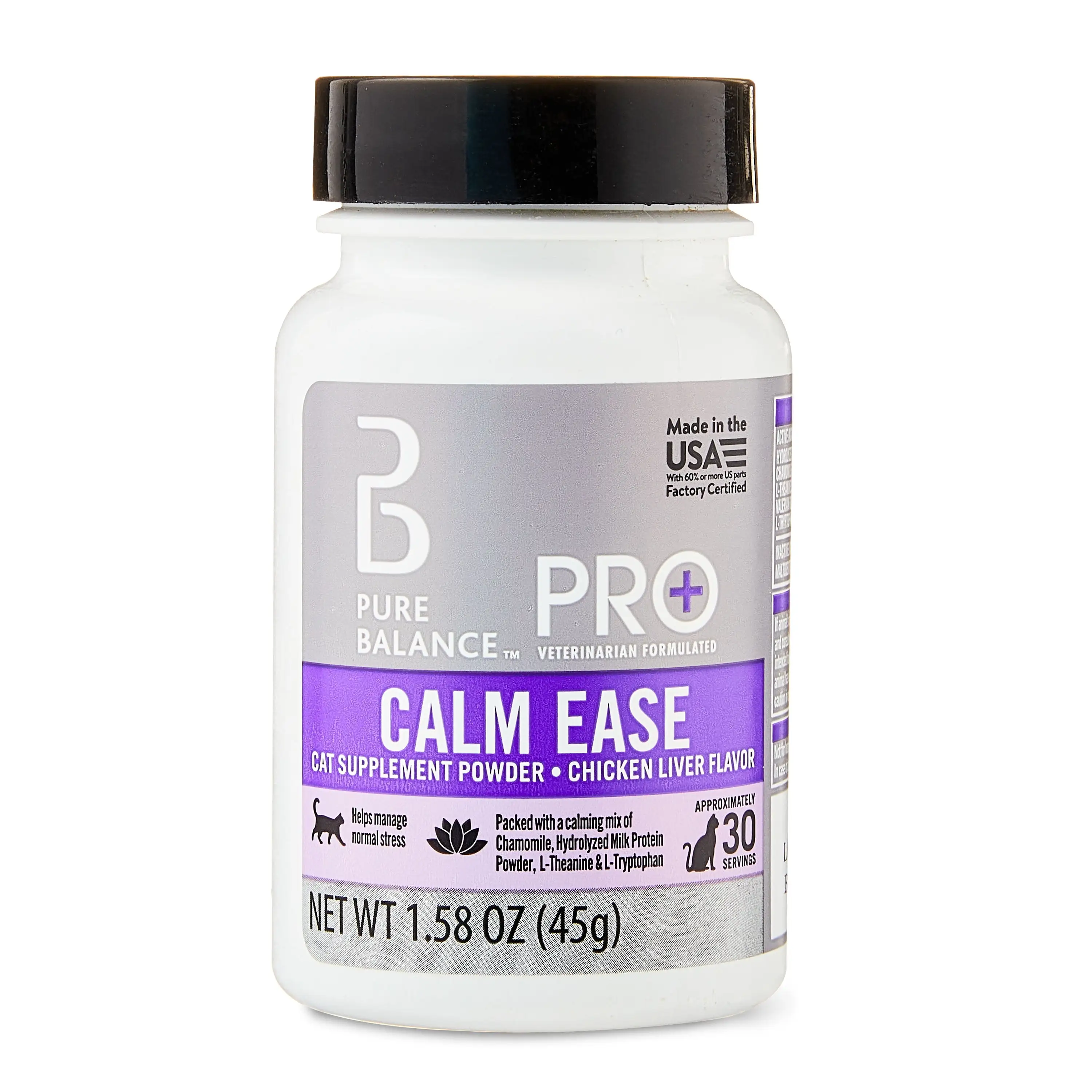 Pure Balance Pro+ Calm Ease Cat Powder. Manage Stress and Anxiety. 30 Servings