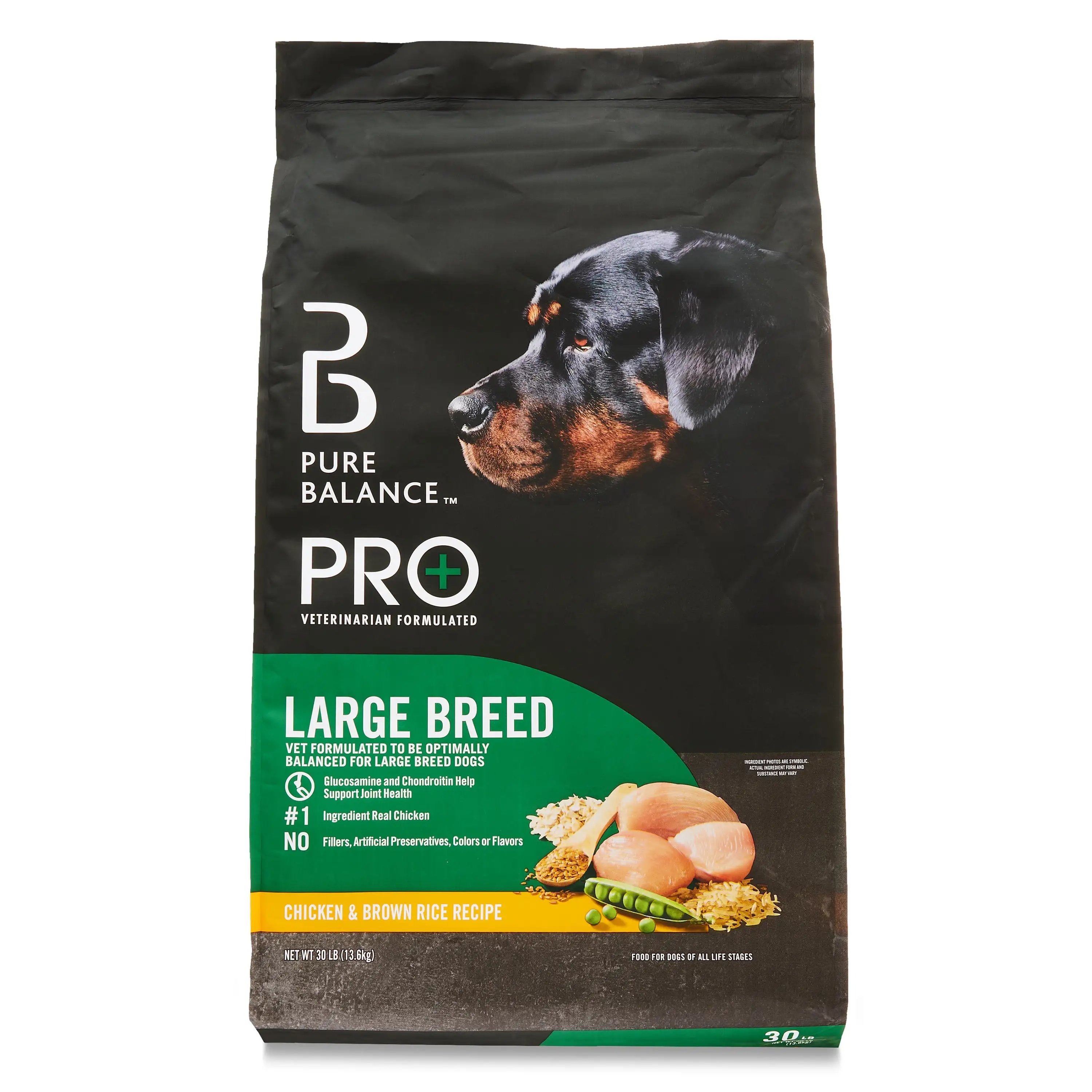 Pure Balance Pro+ Large Breed Chicken & Brown Rice Recipe Dry Dog Food. 30 lbs