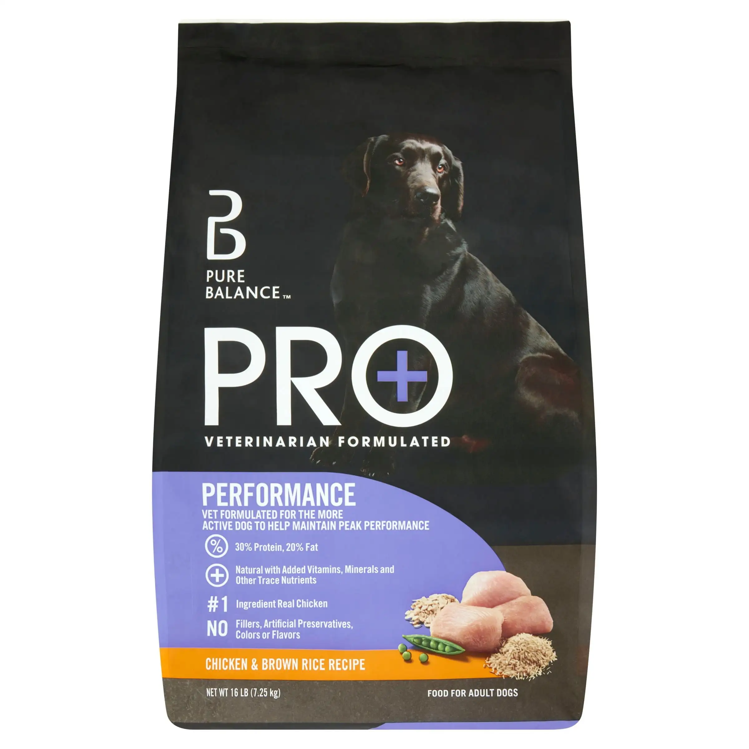 Pure Balance Pro+ Performance Chicken & Brown Rice Recipe Dry Dog Food. 16 lbs