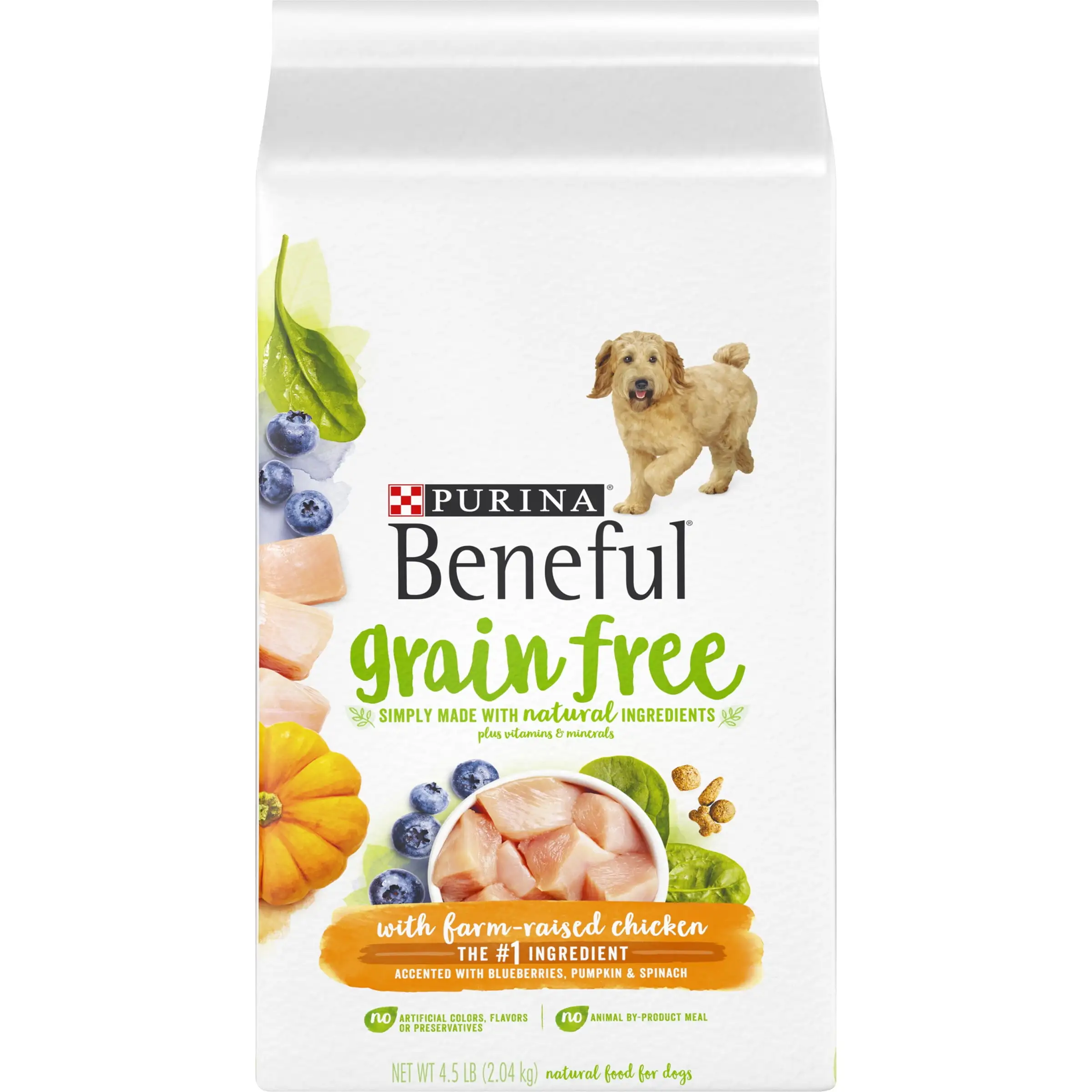 Purina Beneful Grain Free. Natural Dry Dog Food. Grain Free With Real Farm Raised Chicken. 4.5 lb. Bag