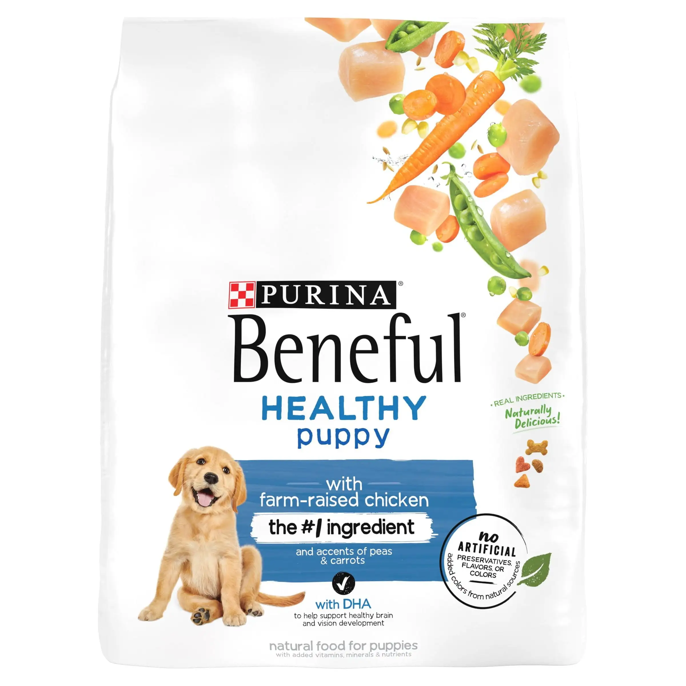 Purina Beneful Healthy Puppy Dry Dog Food. Farm Raised Chicken. 14 lb Bag