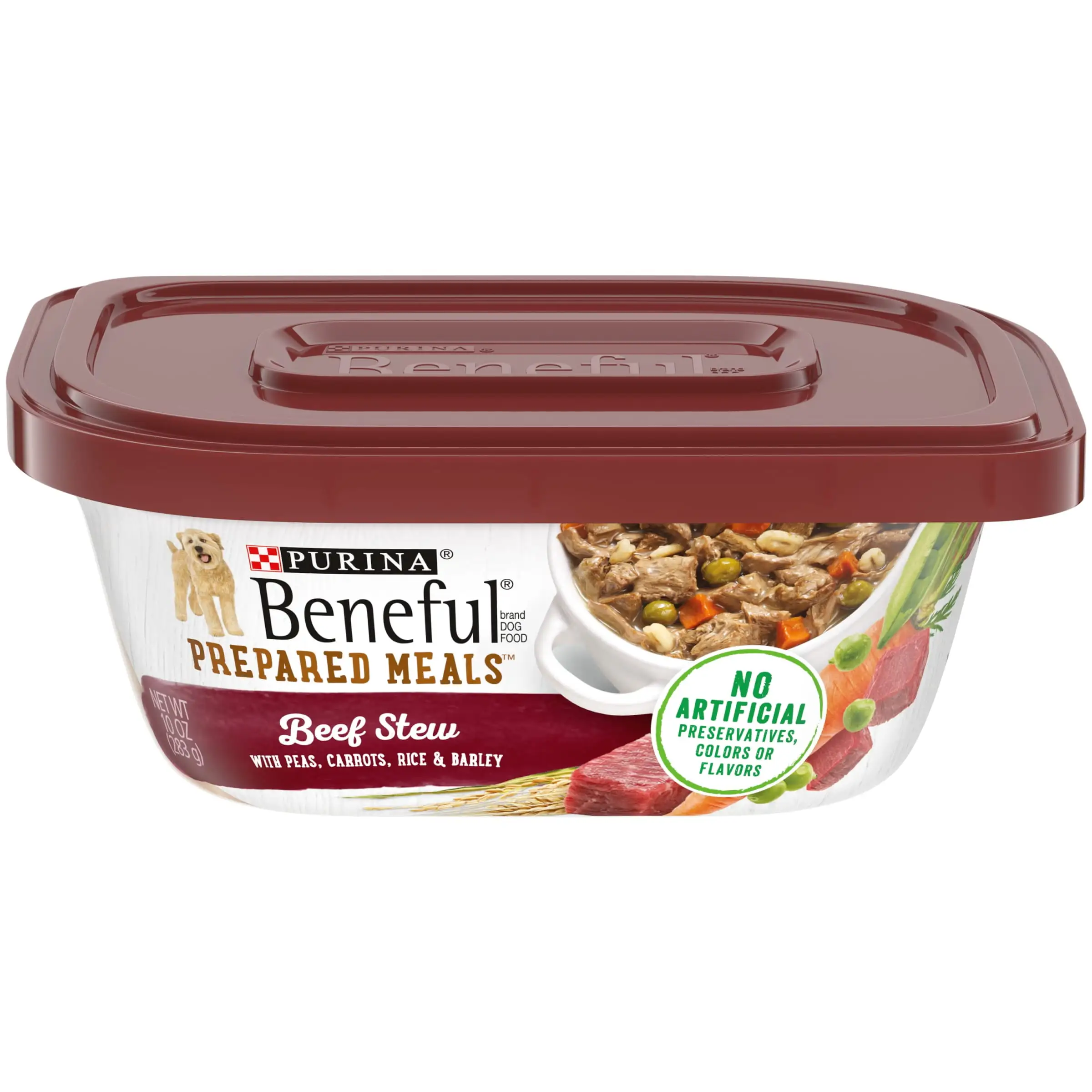 Purina Beneful Wet Dog Food High Protein Prepared Meals. Soft Beef Stew. 10 oz Tubs (8 Pack)