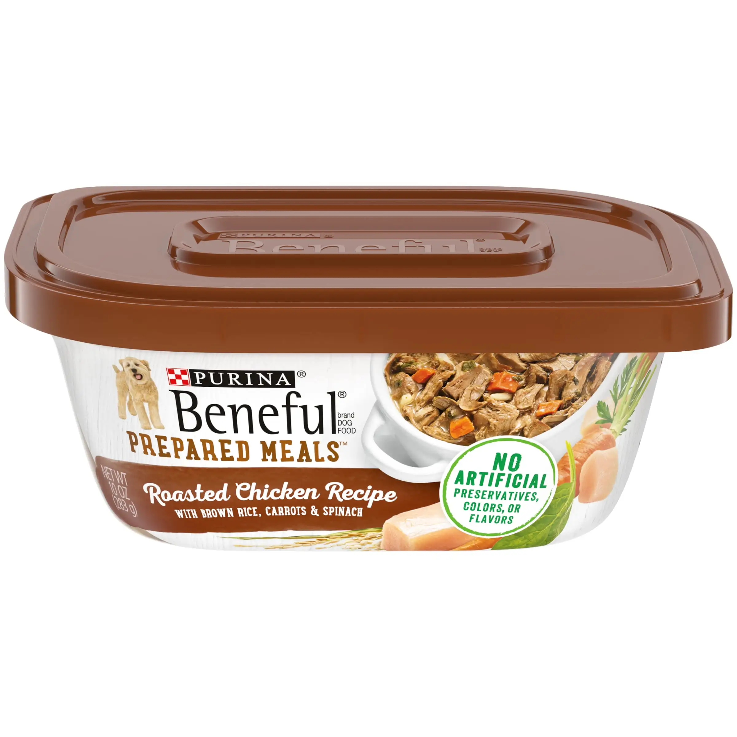 Purina Beneful Wet Dog Food High Protein. Prepared Meals. Soft Roasted Chicken Recipe. 10 oz Tub