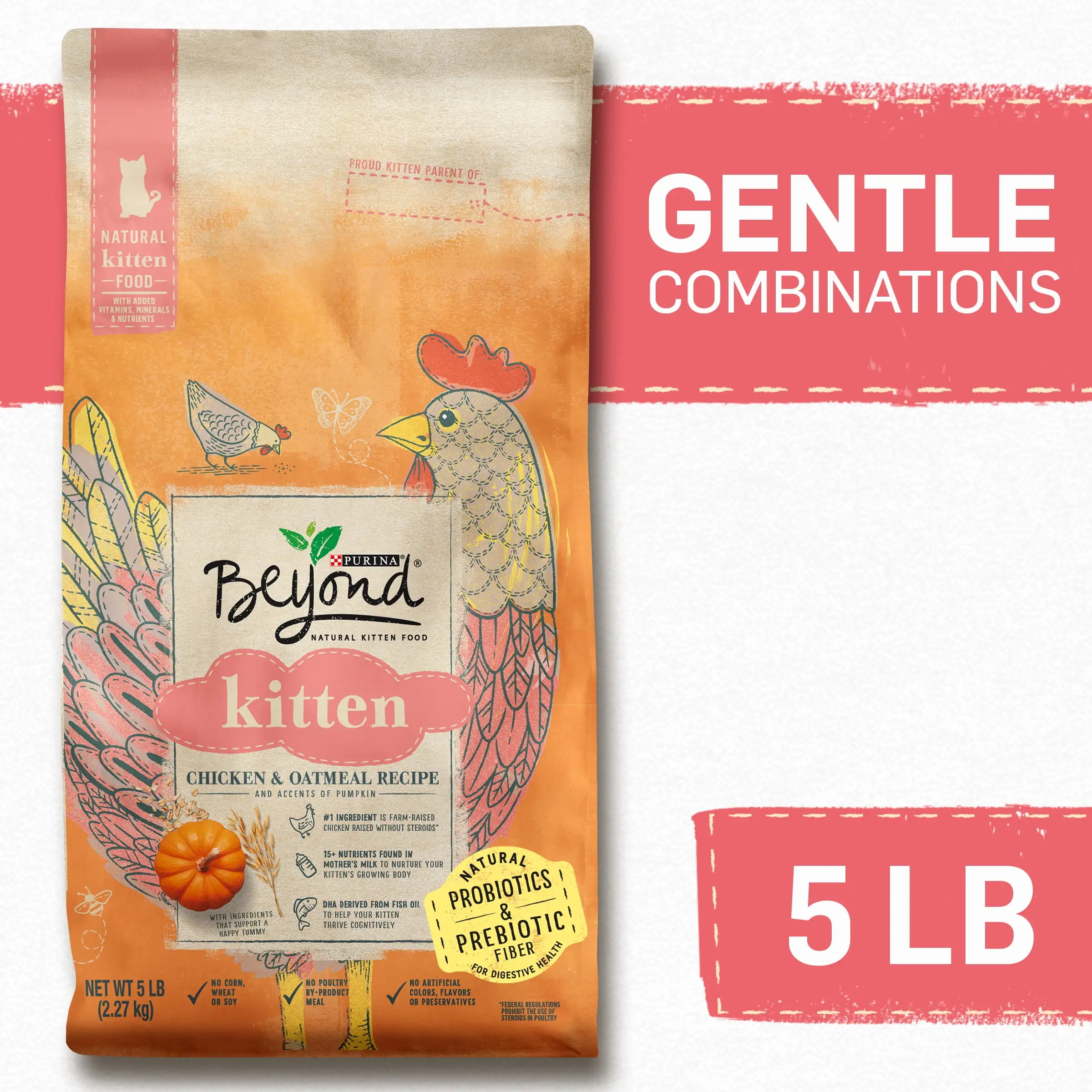 Purina Beyond Kitten Dry Cat Food for Kittens Chicken Oatmeal. 5 lb Bag