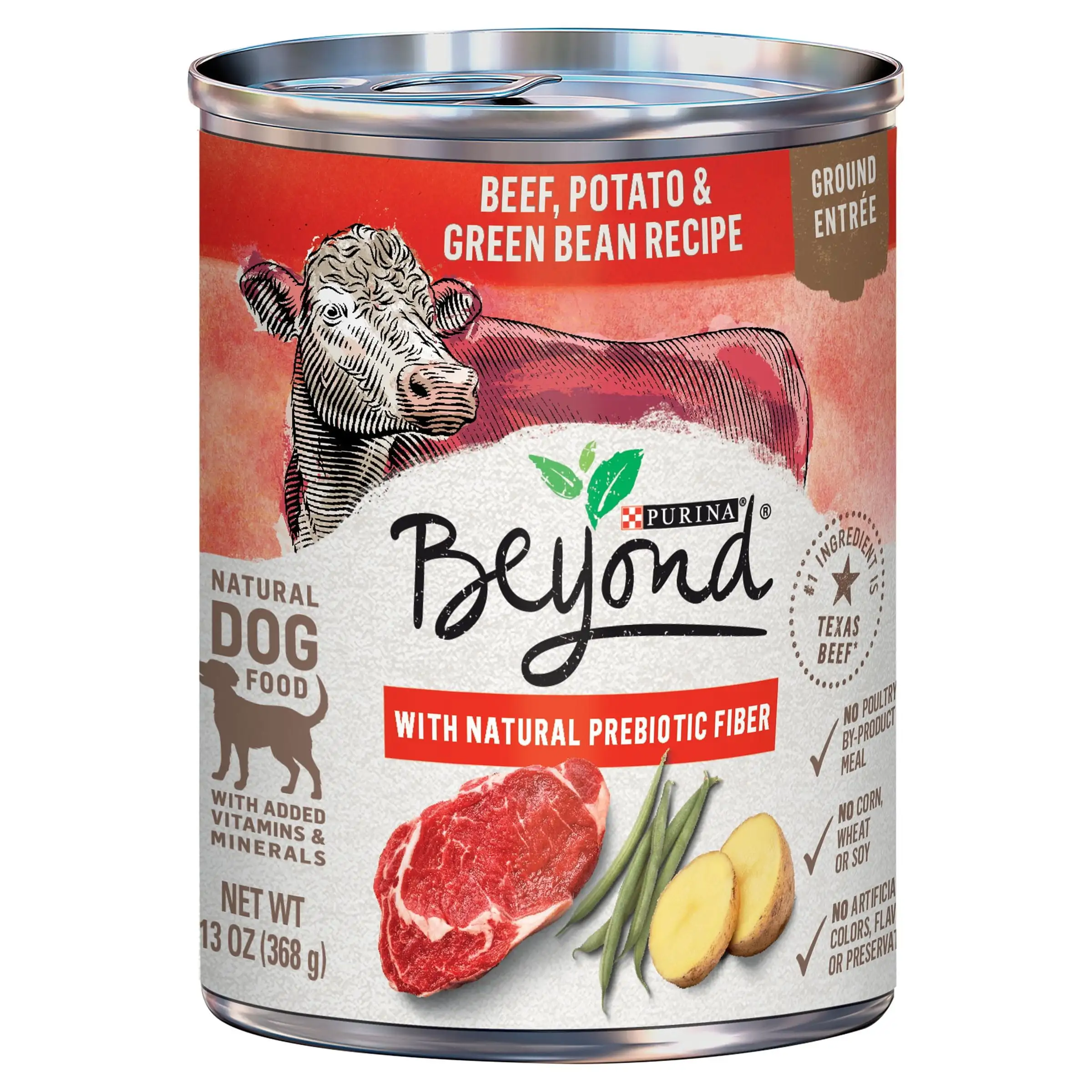 Purina Beyond Natural Wet Dog Food Pate Immune Health. Grain Free Beef & Potato. 13 oz Can