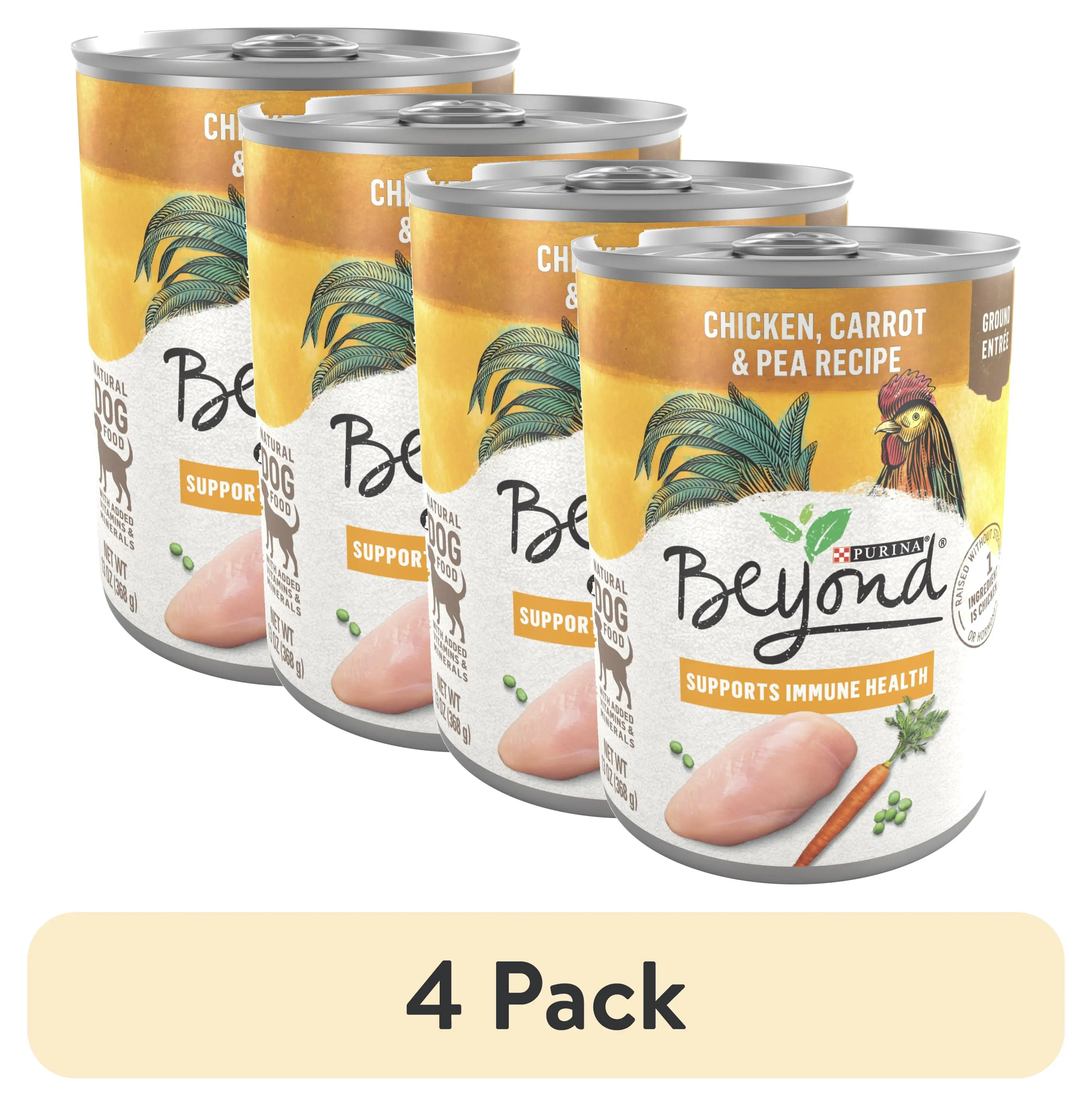 (4 pack) Purina Beyond Natural Wet Dog Food Pate Immune Health. Grain Free Chicken & Carrot. 13 oz Can