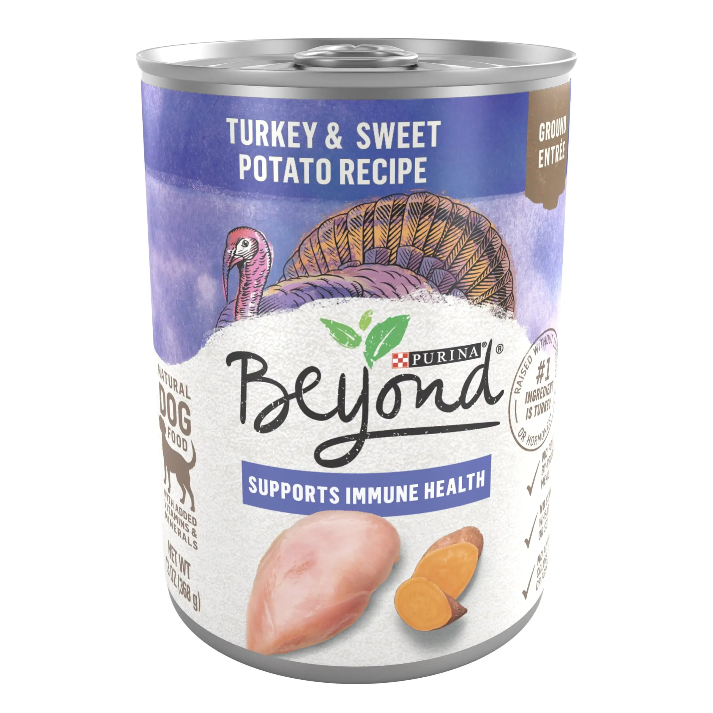 Purina Beyond Natural Wet Dog Food Pate Immune Health. Grain Free Turkey & Sweet Potato. 13 oz Can