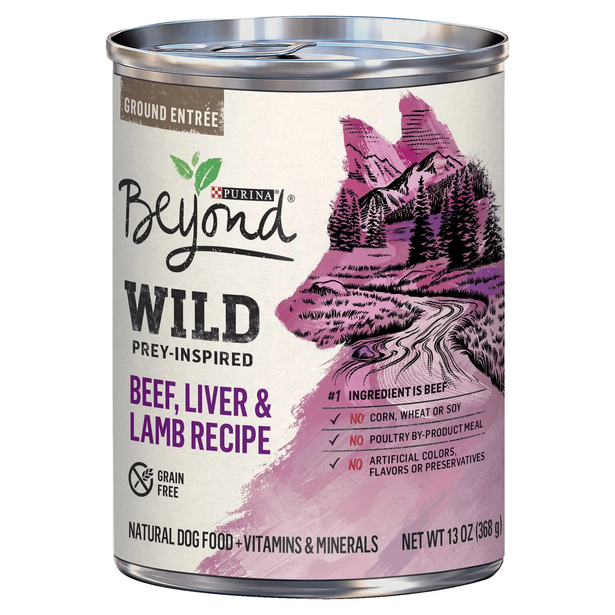 Purina Beyond WILD Prey-Inspired Grain Free. High Protein Beef. Liver & Lamb Pate Recipe Wet Dog Food - (12) 13 oz. Cans