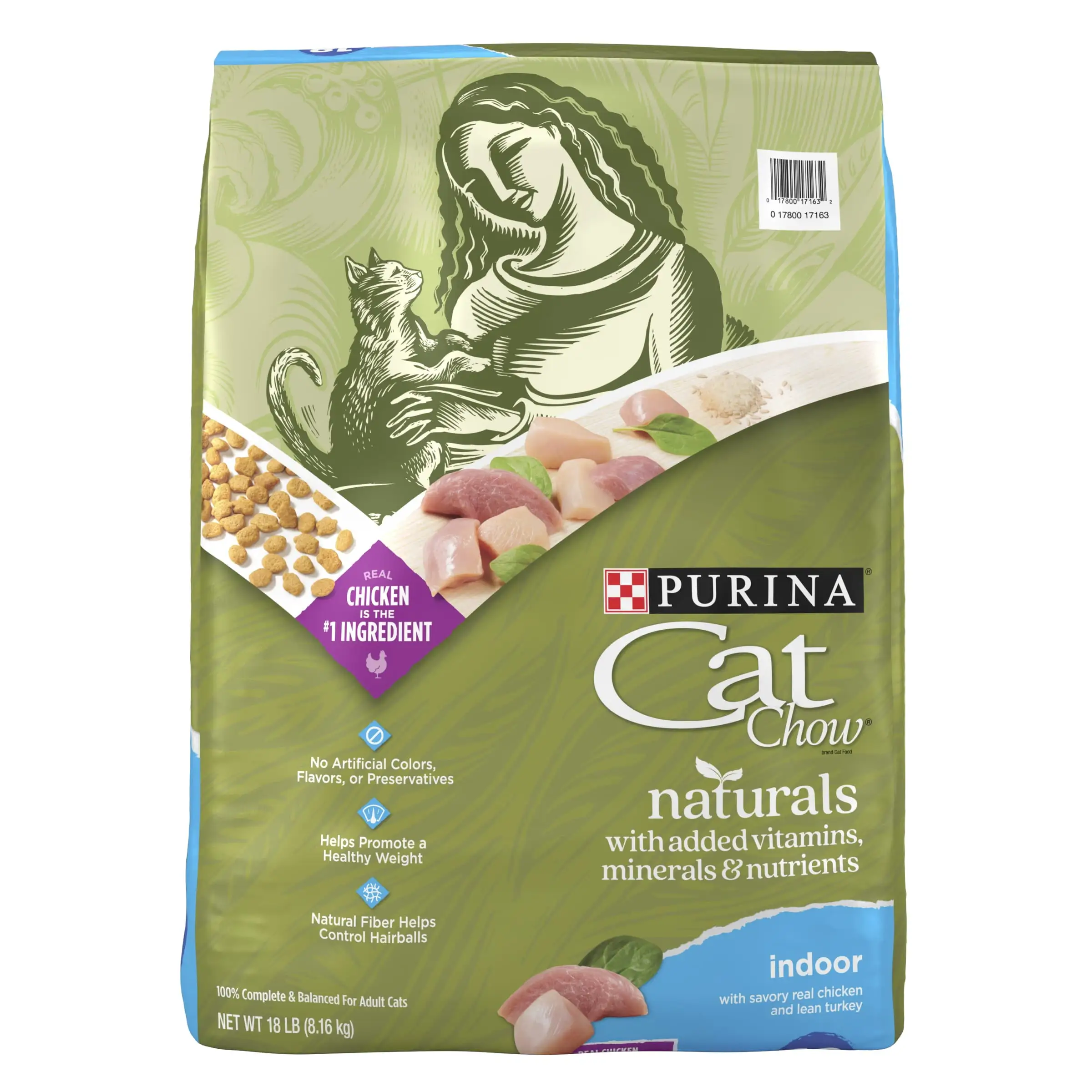 Purina Cat Chow Naturals Dry Cat Food. Indoor Chicken and Turkey. 6.3 lb. Bag