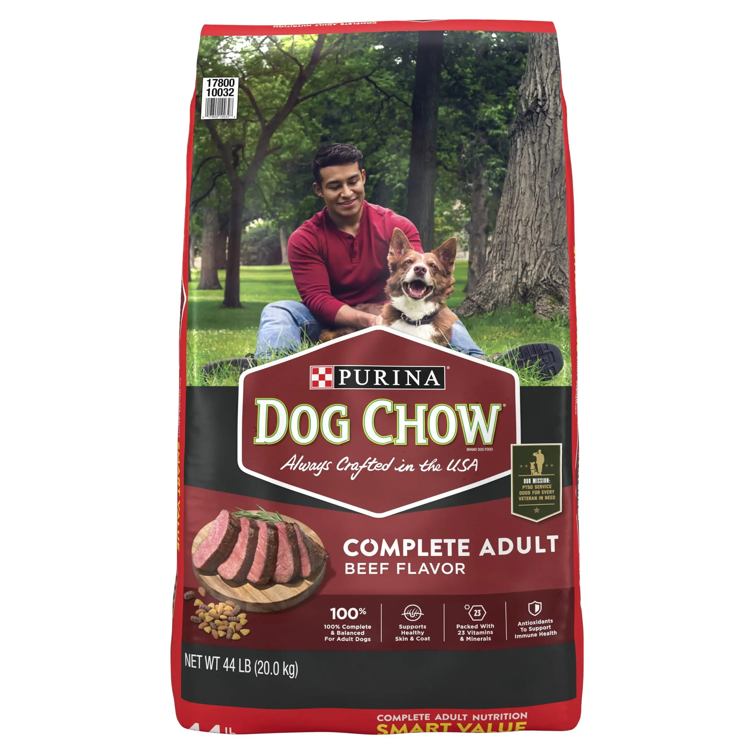 Purina Dog Chow Beef Flavor Dry Dog Food. 44 lb Bag