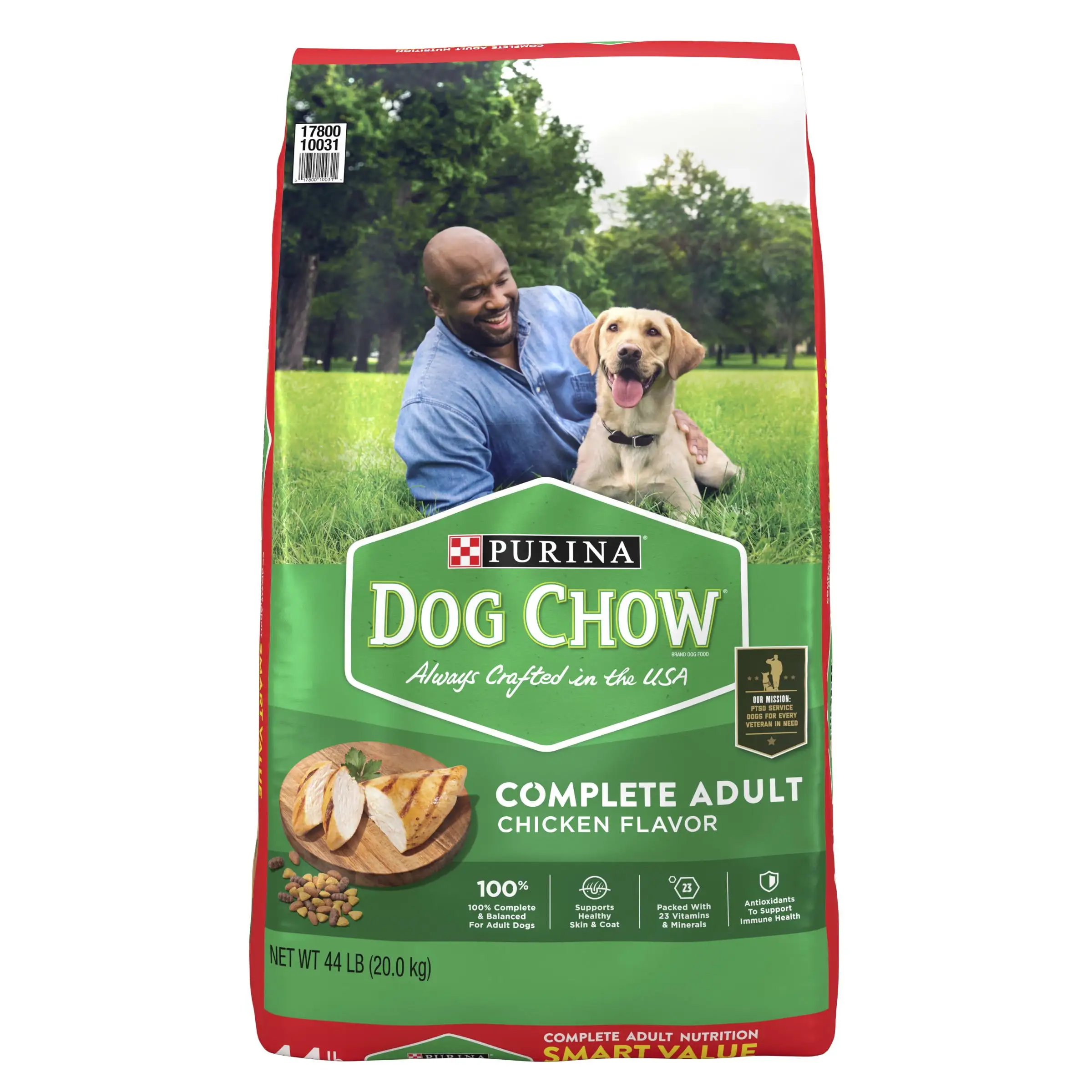 Purina Dog Chow Complete. Dry Dog Food for Adult Dogs High Protein. Real Chicken. 44 lb Bag