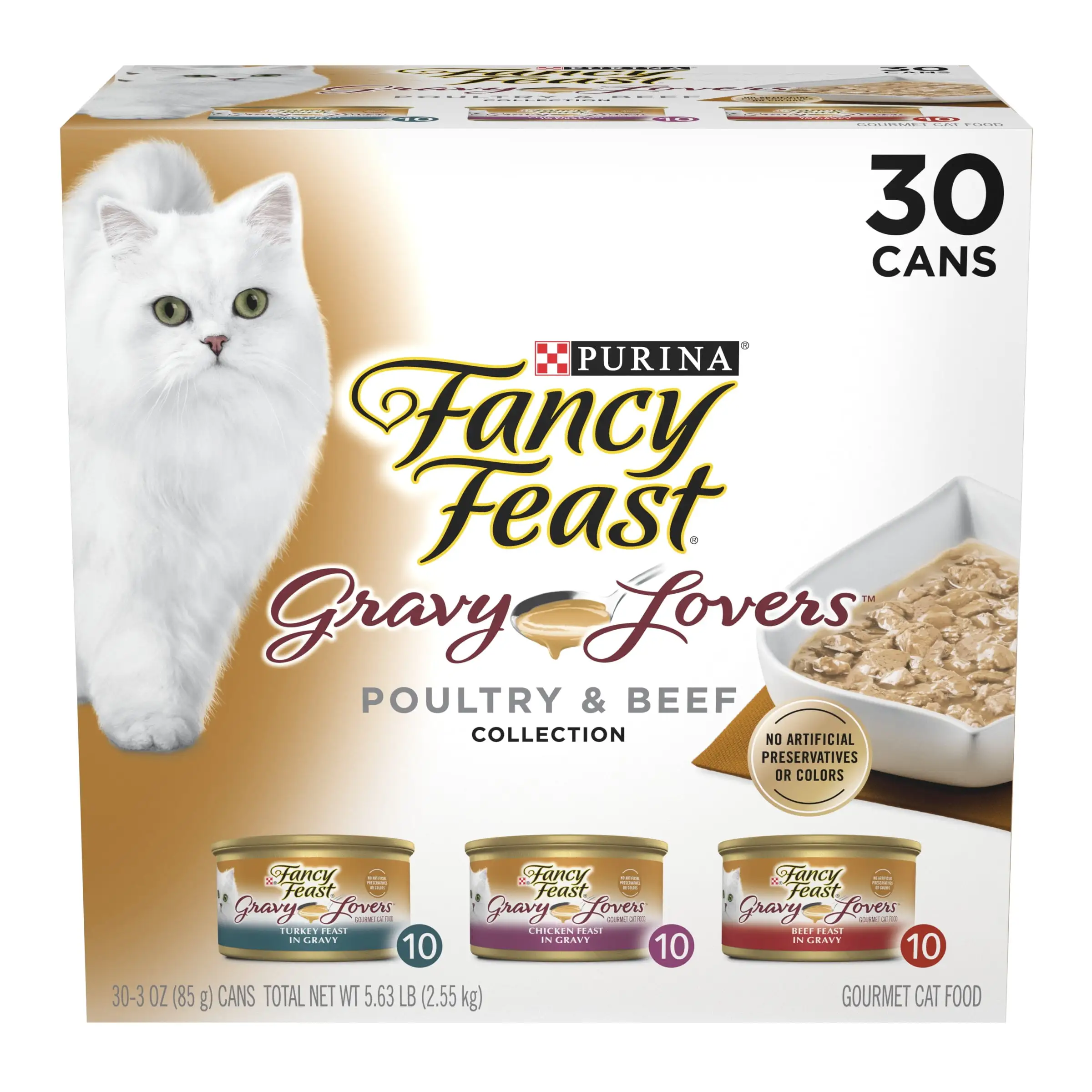 Purina Fancy Feast Gravy Lovers Poultry and Beef Gourmet Wet Cat Food Gravy Recipe Variety Pack