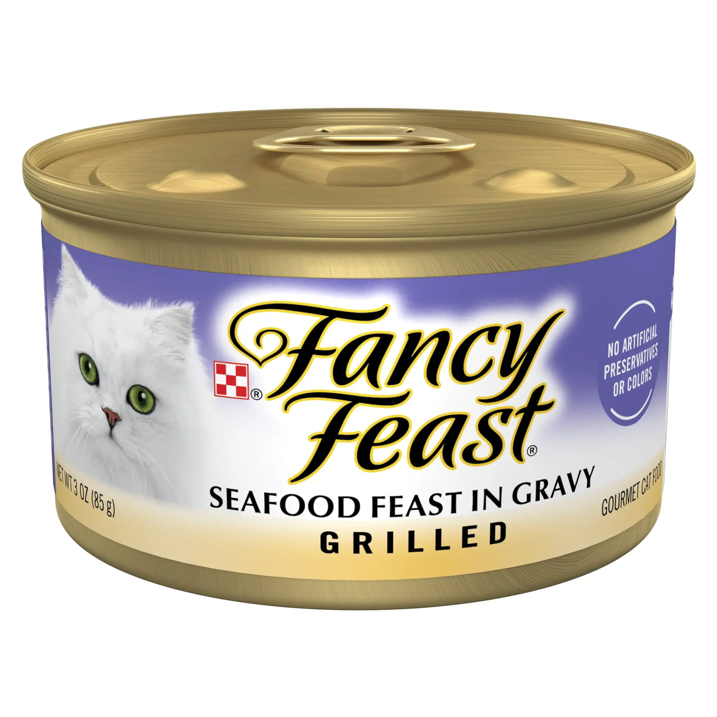 Purina Fancy Feast Gravy Wet Cat Food. High Protein Soft Seafood. 3 oz Cans (24 Pack)