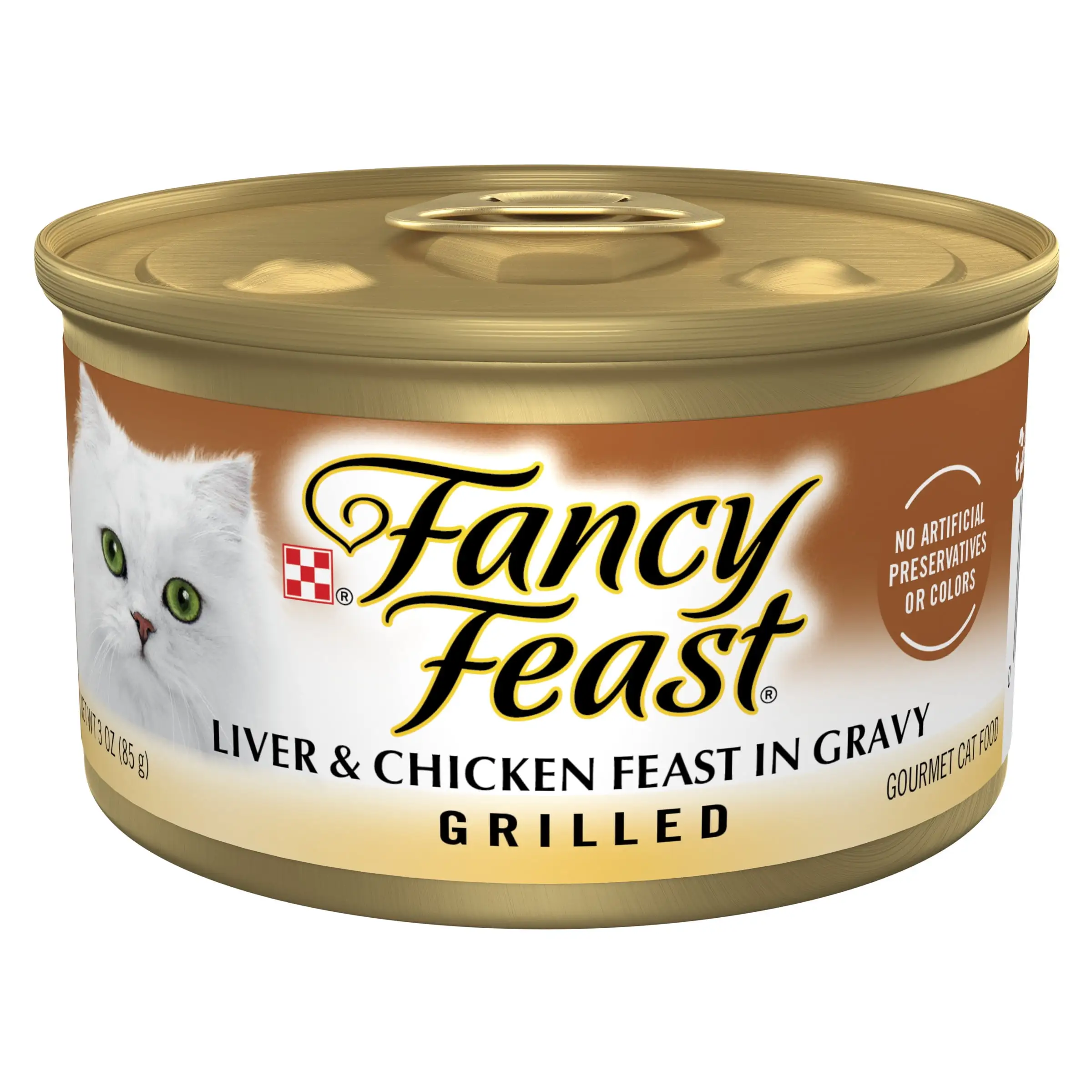 Purina Fancy Feast Grilled Wet Cat Food Liver Chicken in Gravy. 3 oz Can