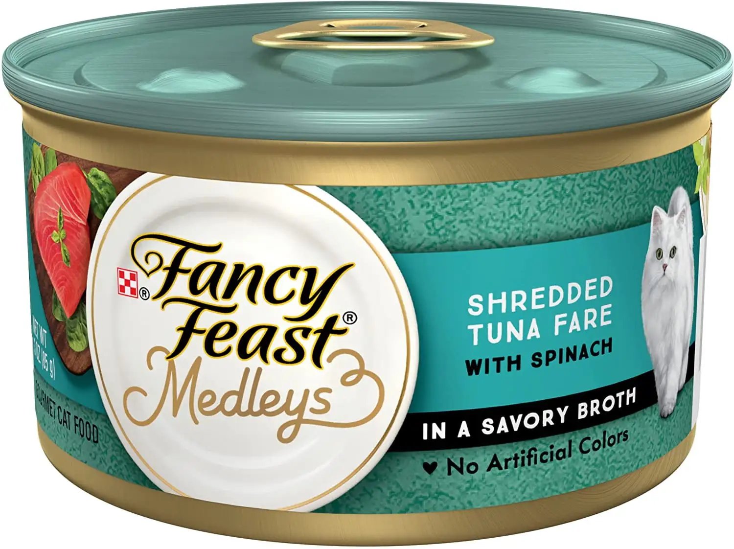 Purina Fancy Feast Medleys Shredded Tuna Fare With Garden Greens Adult Wet Cat Food. 3 Ounce (Pack of 24)