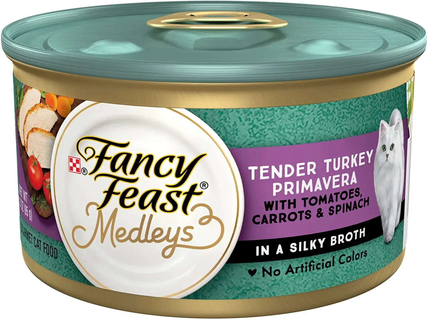 Purina Fancy Feast Medleys Tender Turkey Primavera With Garden Veggies & Greens Adult Wet Cat Food. 3 Ounce (Pack of 24)