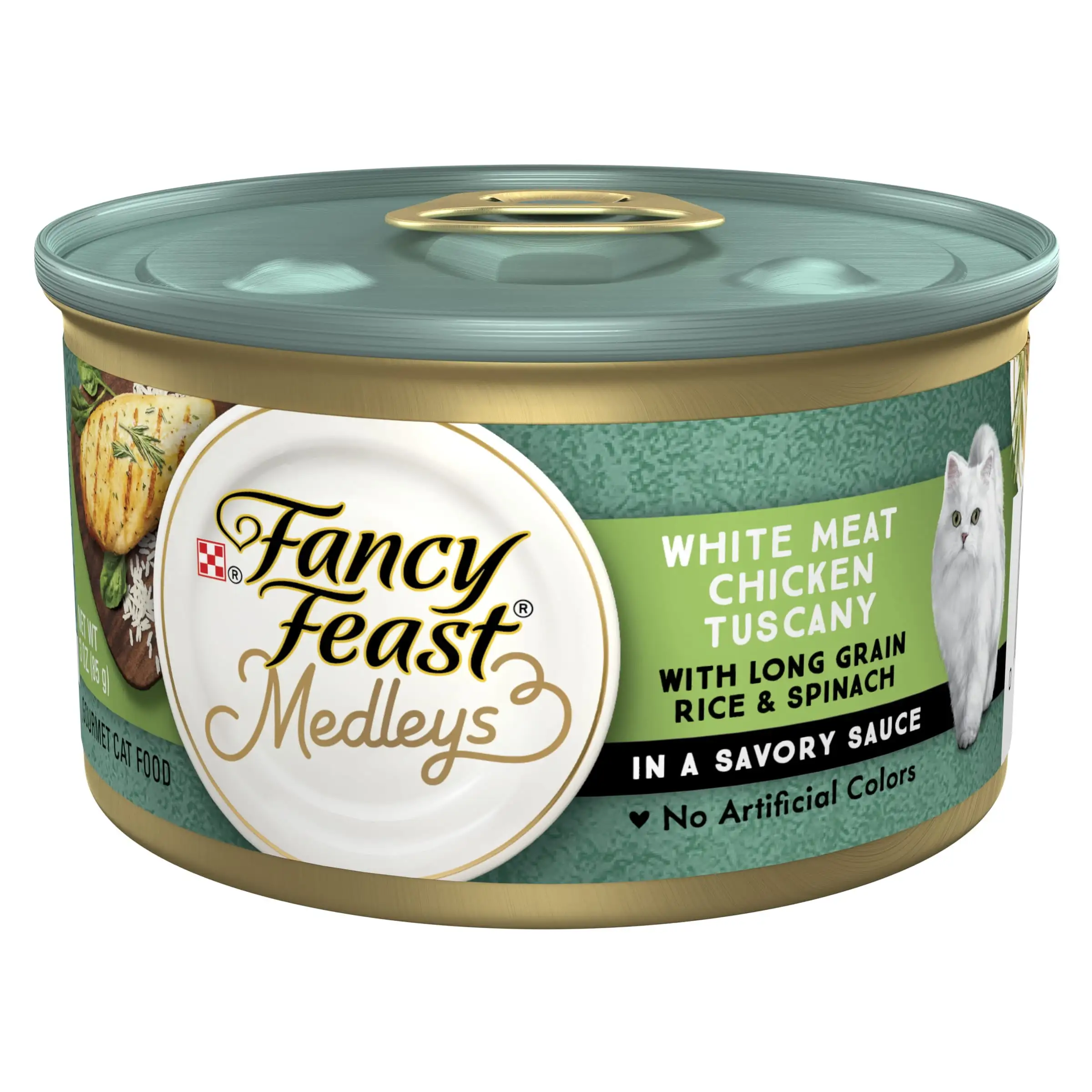 Purina Fancy Feast Medleys Wet Cat Food Chicken Tuscany Spinach. 3 oz Can