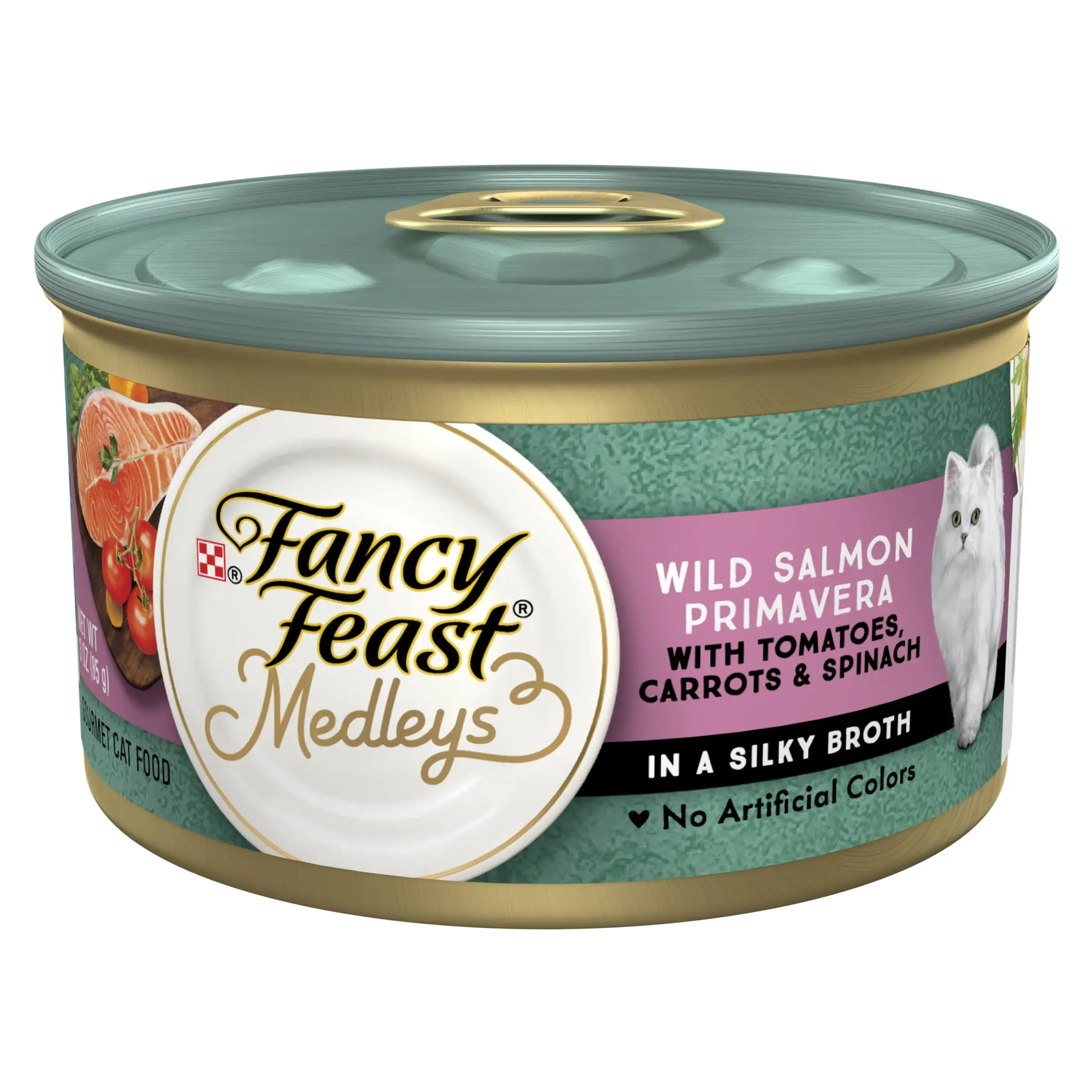 Purina Fancy Feast Medleys Wet Cat Food Salmon Primavera Tomato. 3 oz Can